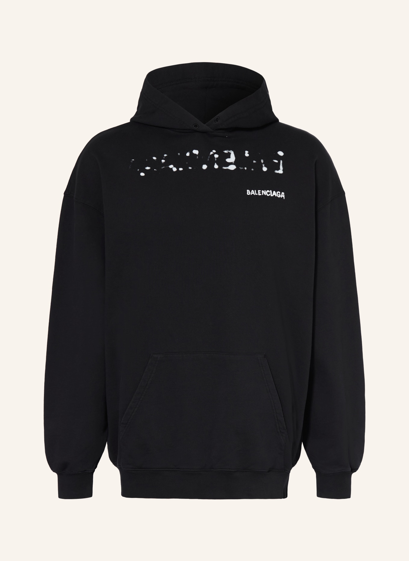 BALENCIAGA Bluza z kapturem: CZARNY / BIAŁY