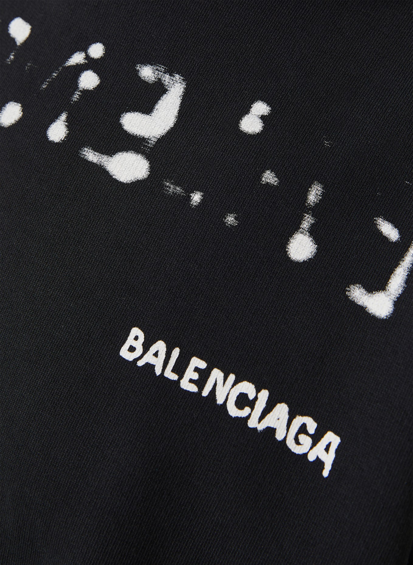 BALENCIAGA Bluza z kapturem: CZARNY / BIAŁY