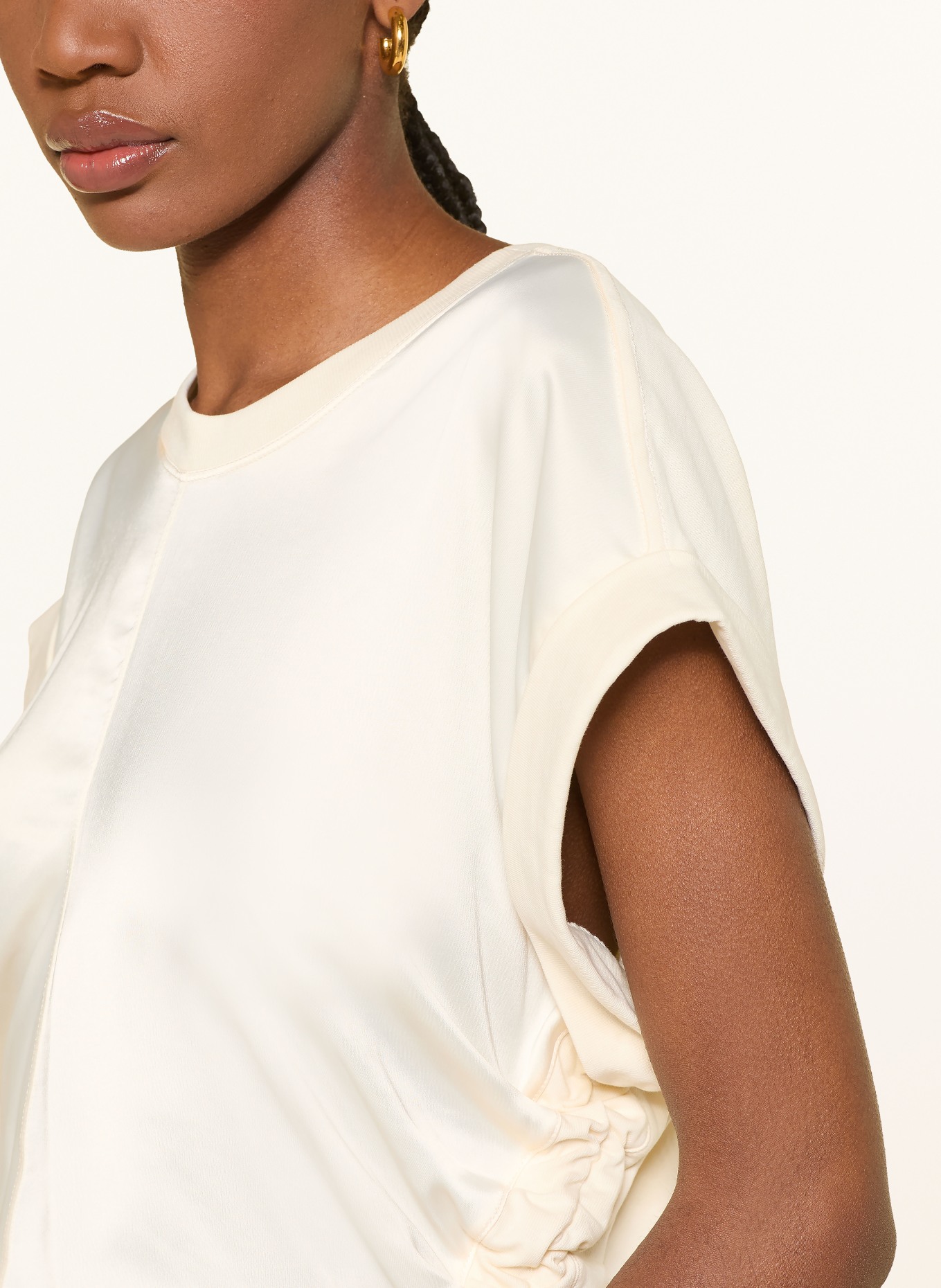 ALLSAINTS Tričko MIRA ze směsi materiálů: KRÉMOVÁ