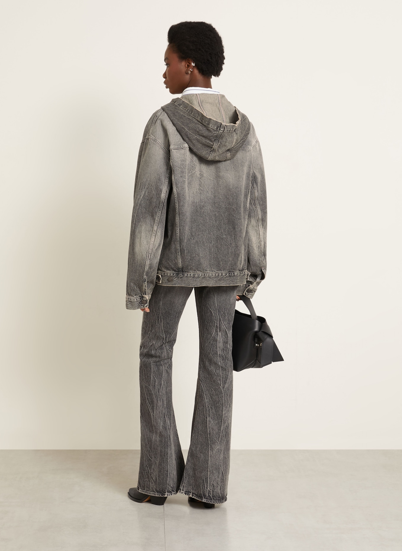 Acne Studios Oversized-Jeansjacke: WASHED BLACK