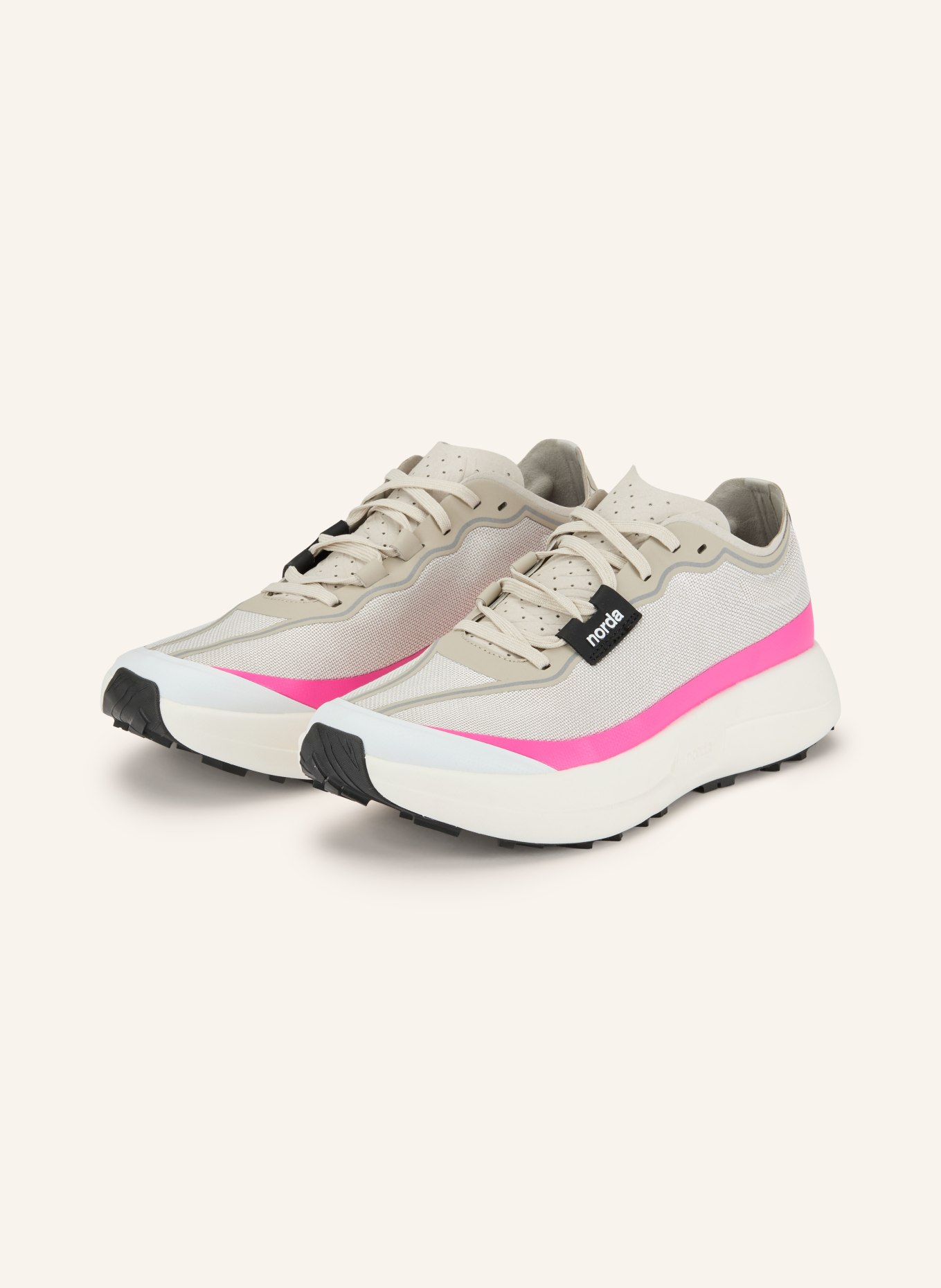 norda Trailrunningschoenen 005: BEIGE / NEONROZE