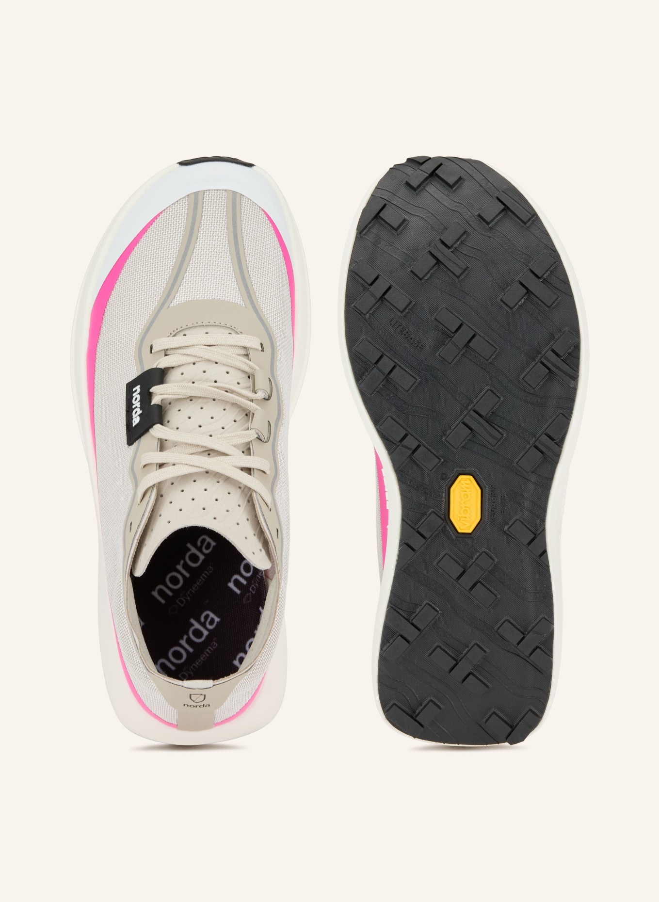 norda Trailrunningschoenen 005: BEIGE / NEONROZE