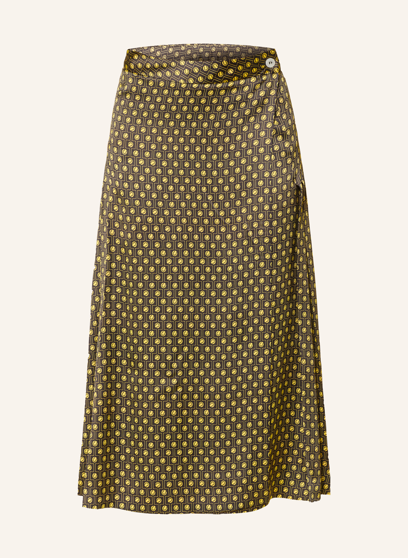 LACOSTE Wikkelsrok van satijn: MARRON FONCÉ / GEEL