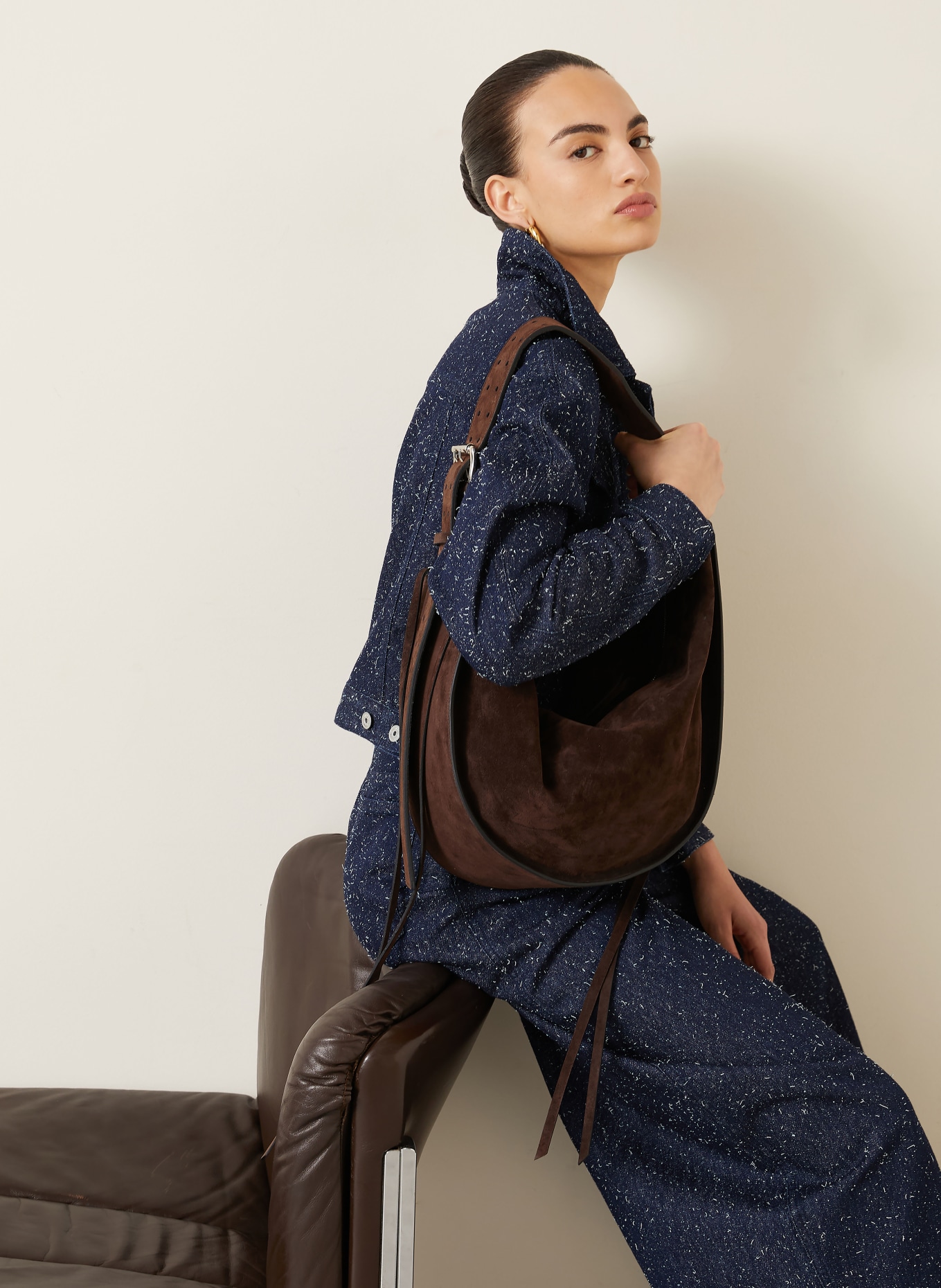 RADICA STUDIO Schoudertas AMACA MAXI: MARRON FONCÉ