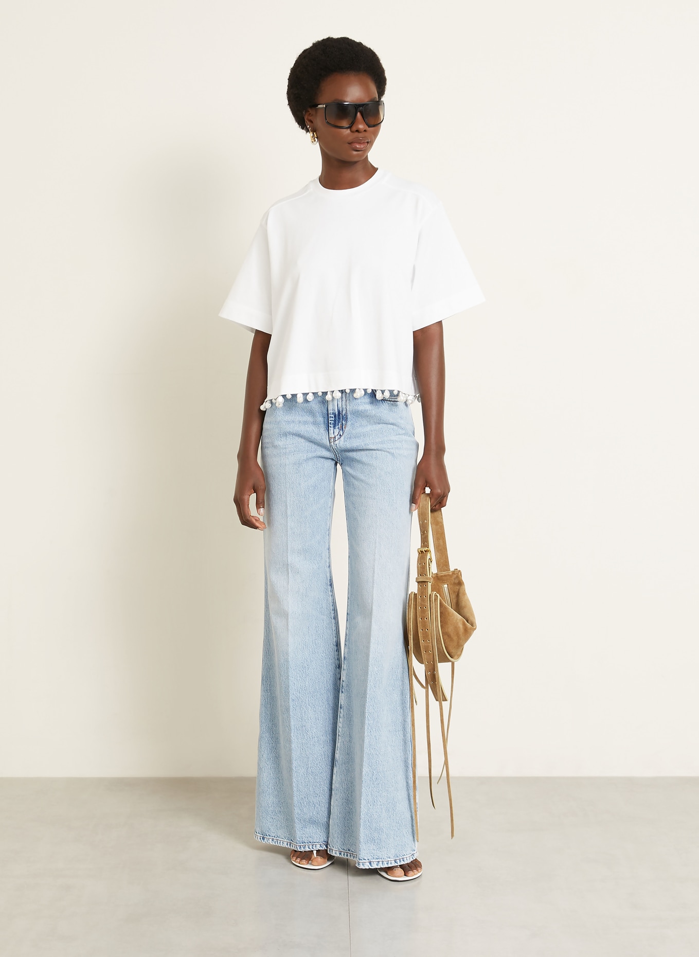 RADICA STUDIO Schoudertas AMACA MINI: LICHTBRUIN / GOUD