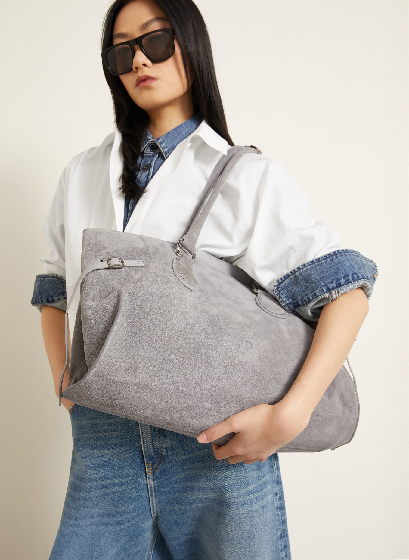 RADICA STUDIO Shopper MAMMA MAXI: HELLGRAU / SILBER