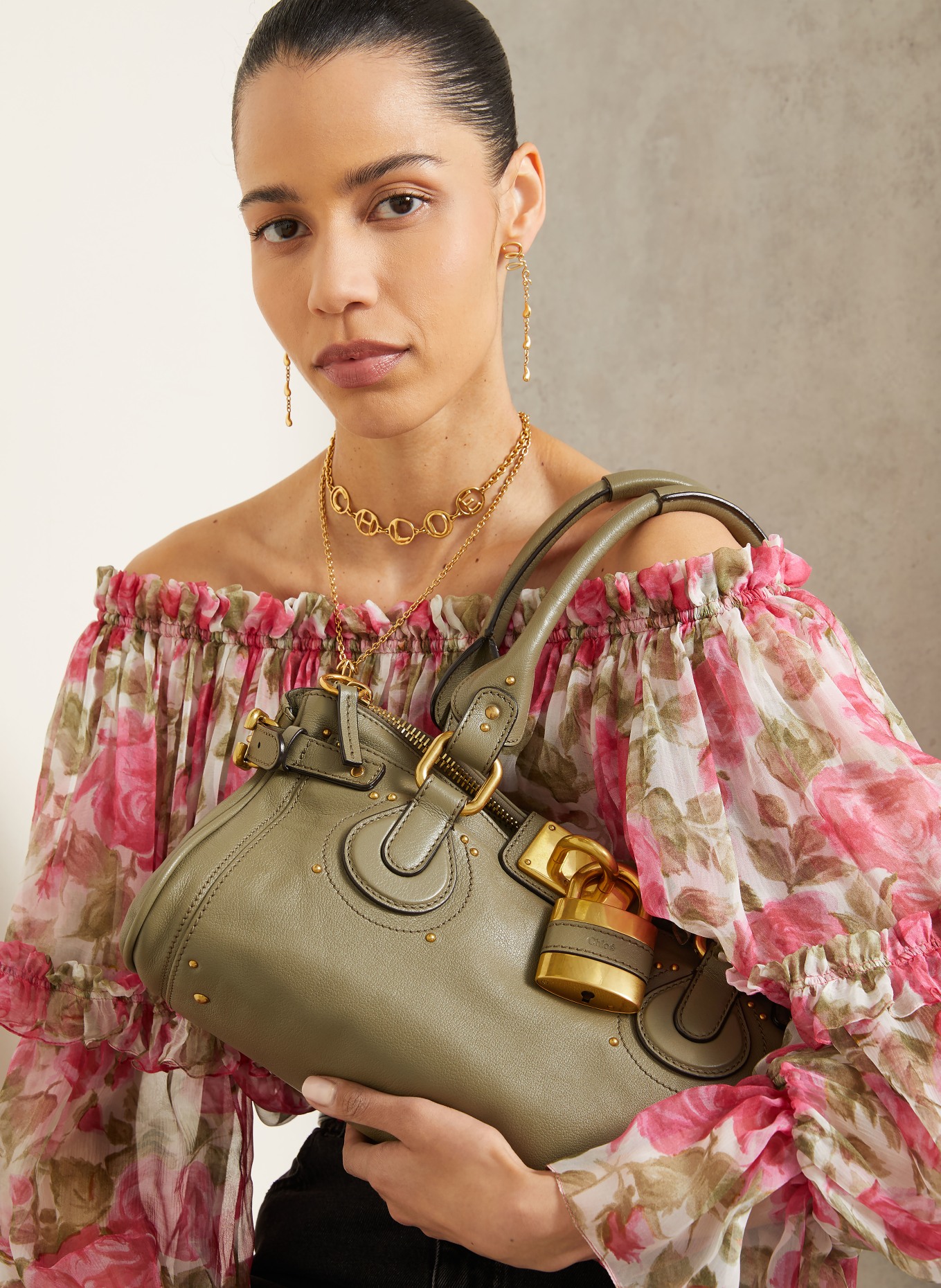 Chloé Schultertasche PADDINGTON: Aloe Green