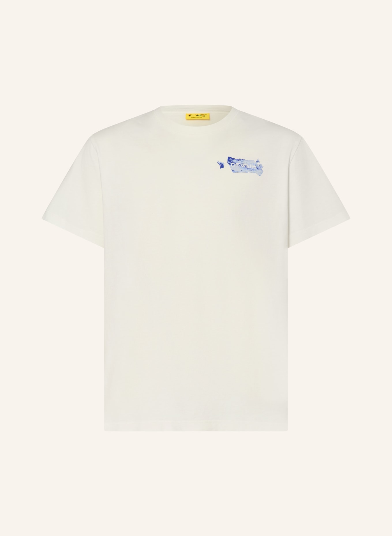 Off-White T-Shirt: CREME / BLAU