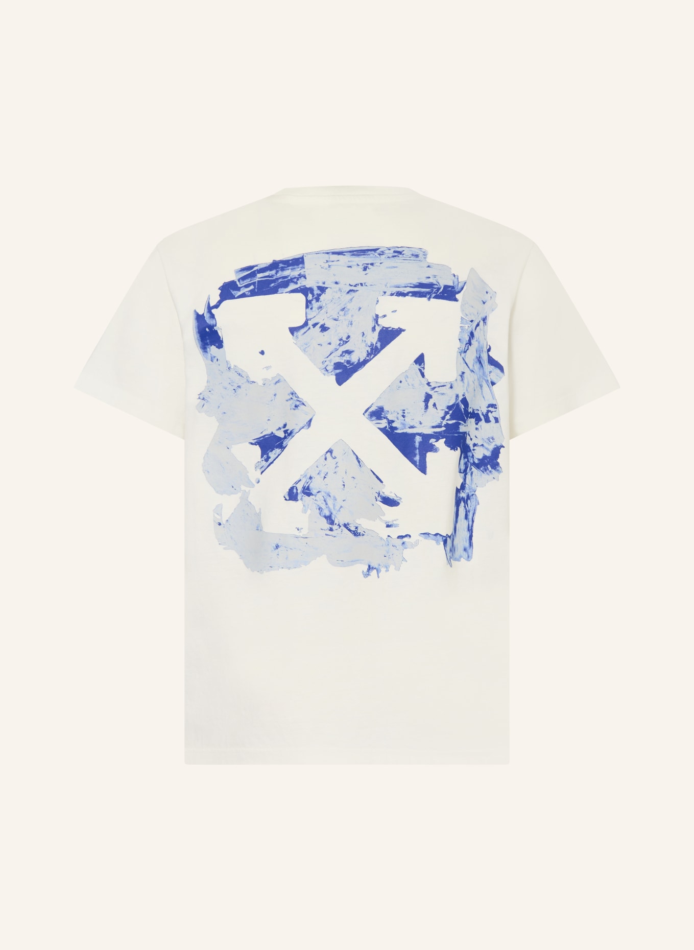 Off-White T-Shirt: CREME / BLAU