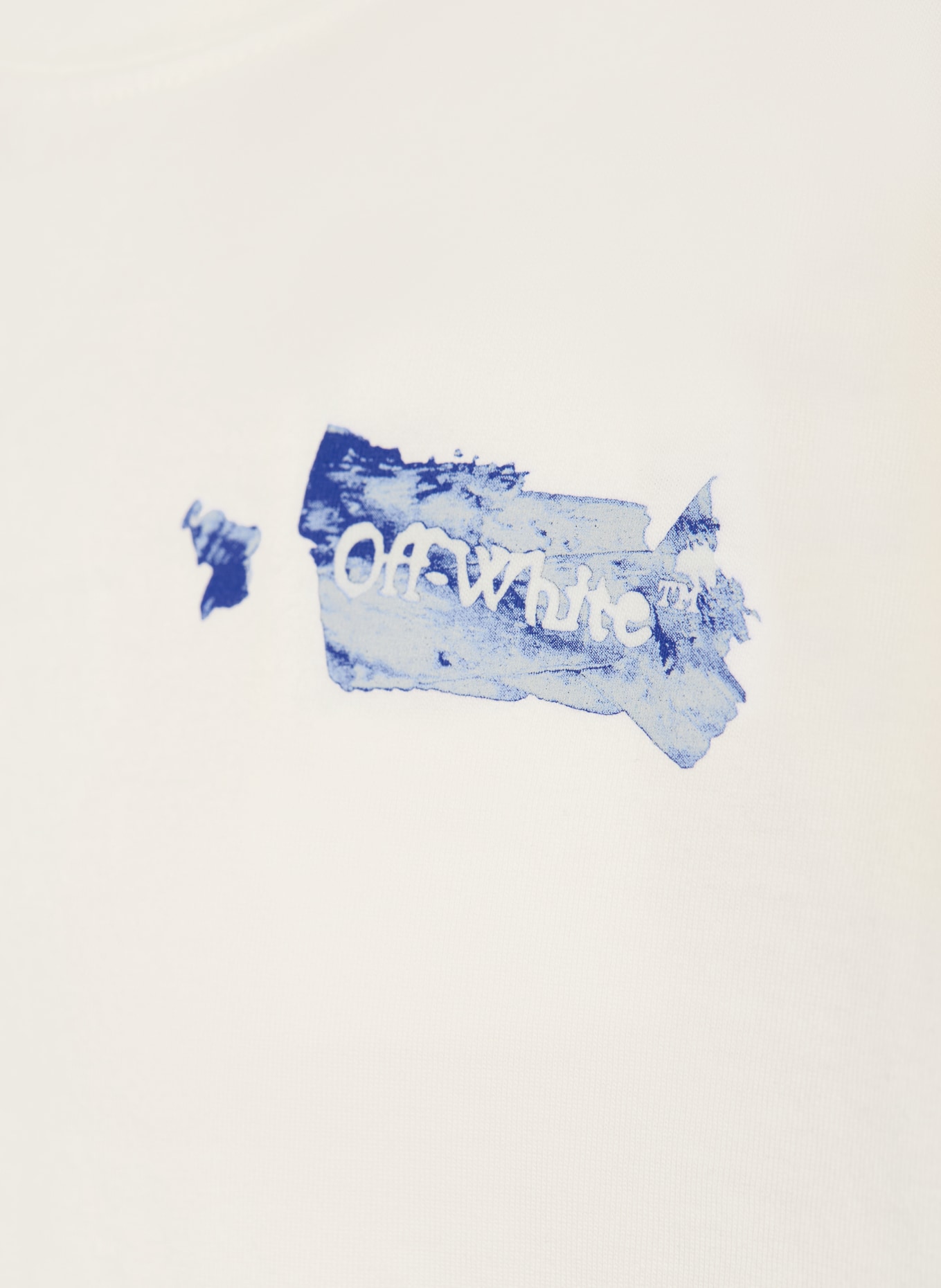 Off-White T-Shirt: CREME / BLAU