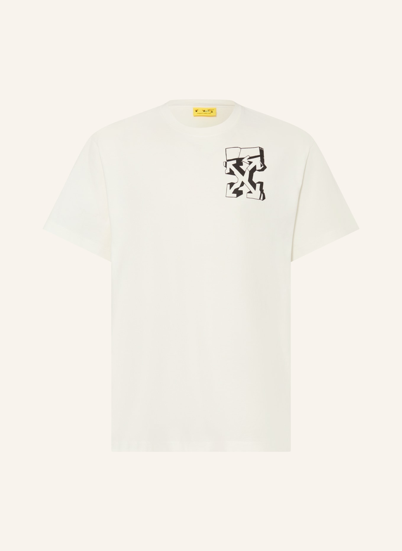 Off-White T-Shirt: CREME / SCHWARZ