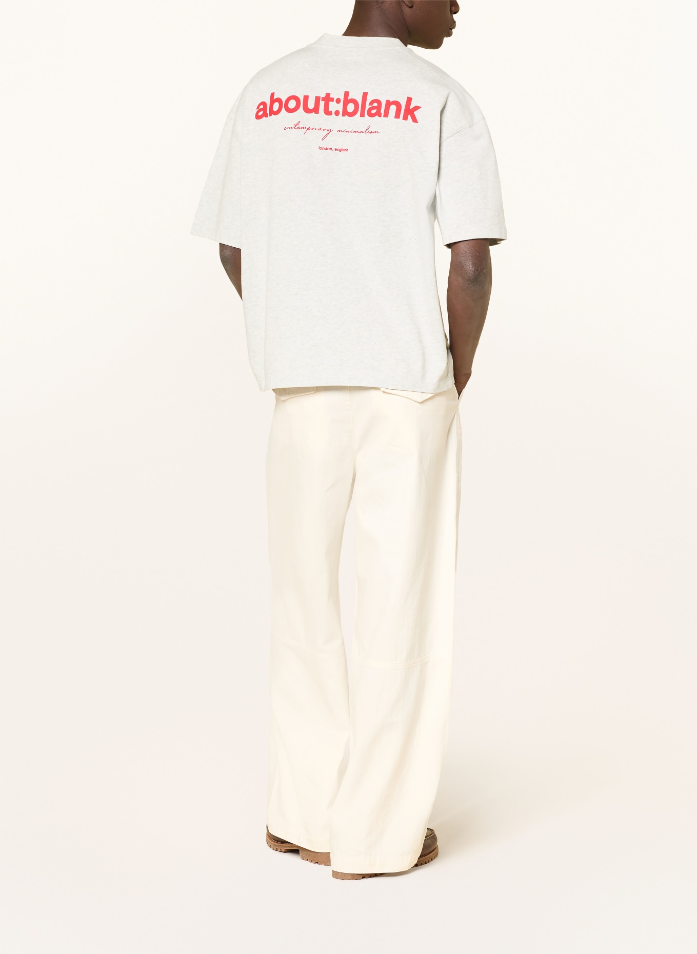about:blank T-shirt: LIGHT GRAY / RED
