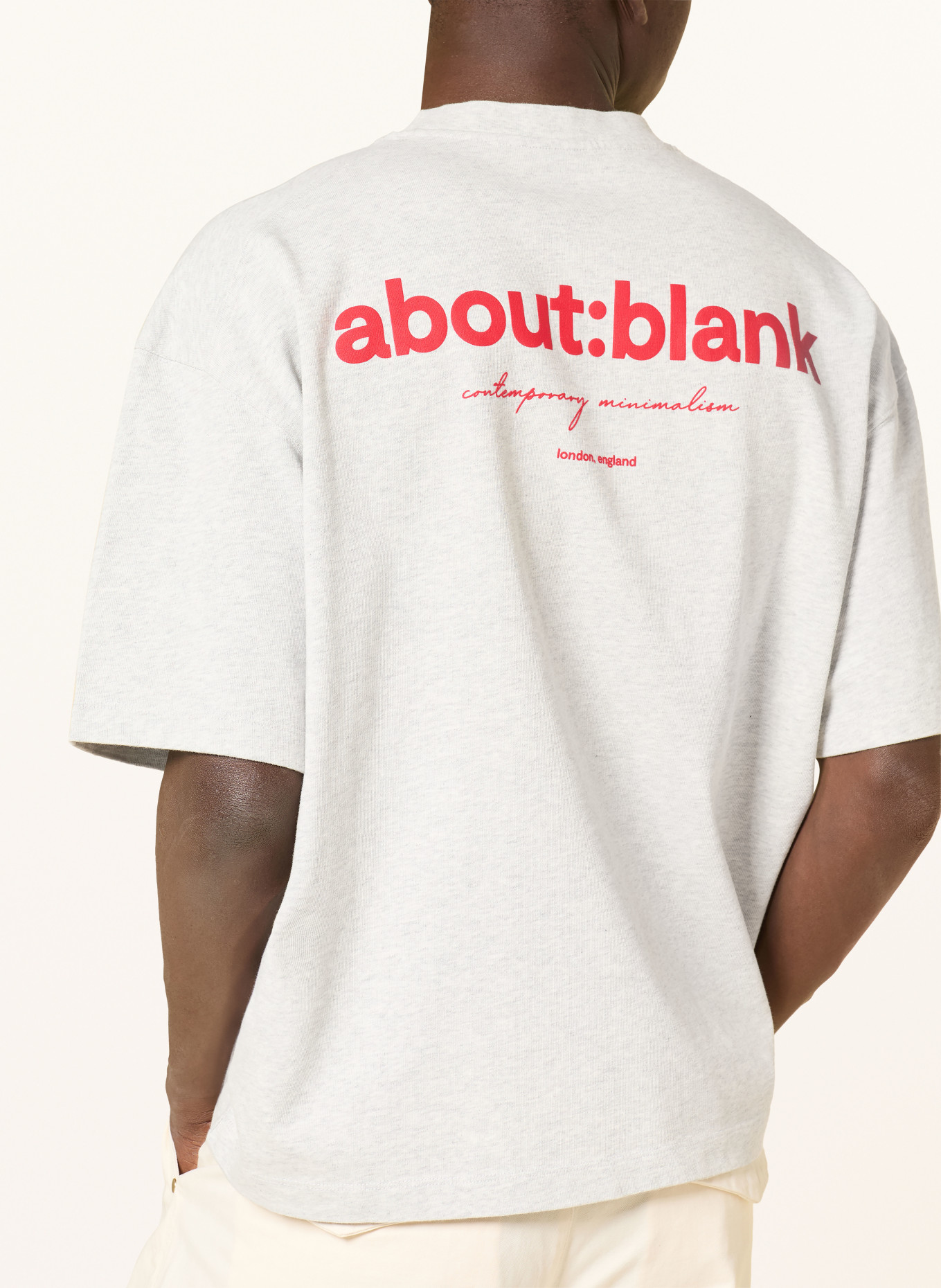 about:blank T-shirt: LIGHT GRAY / RED