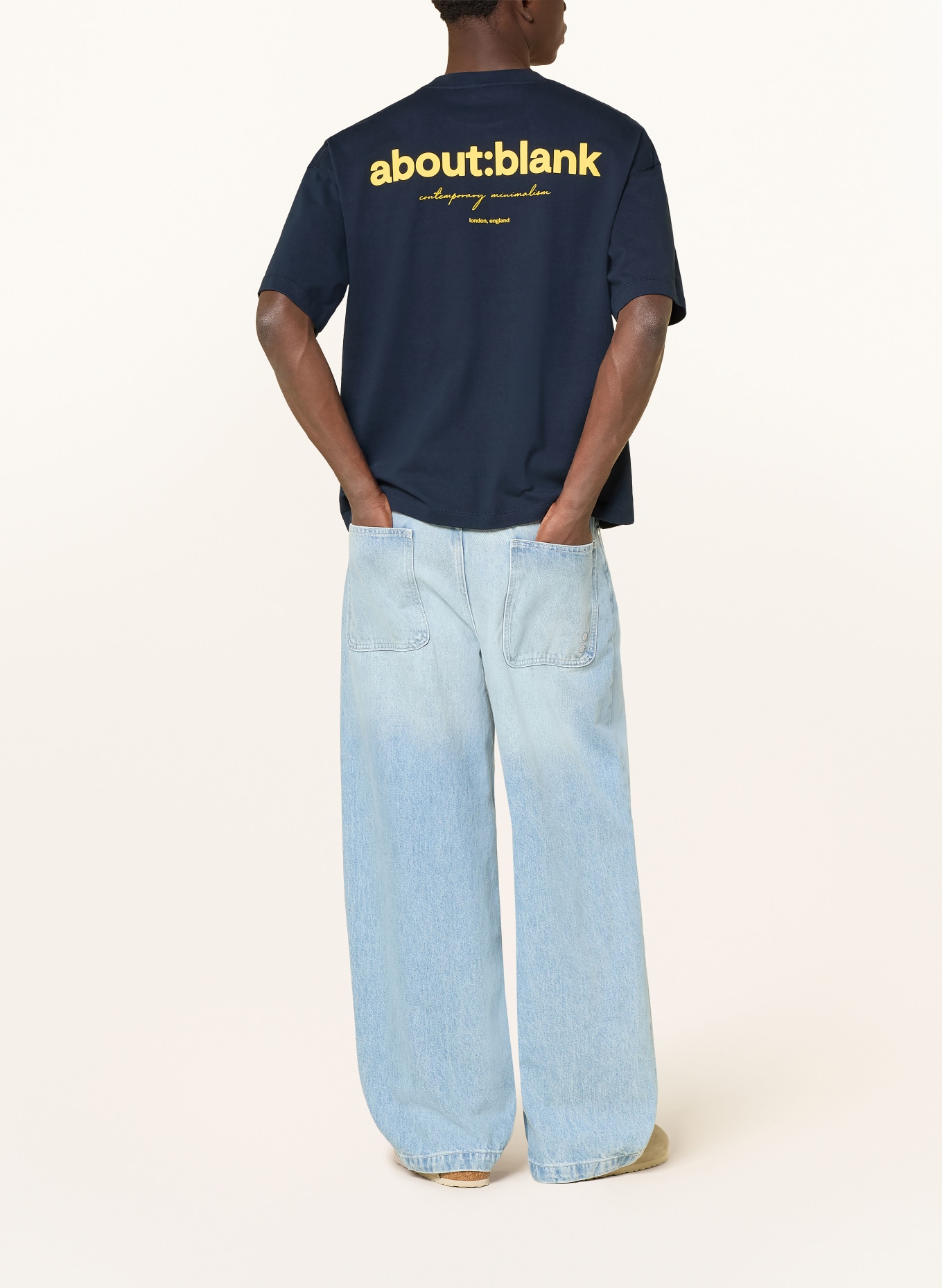 about:blank T-shirt: DARK BLUE / YELLOW