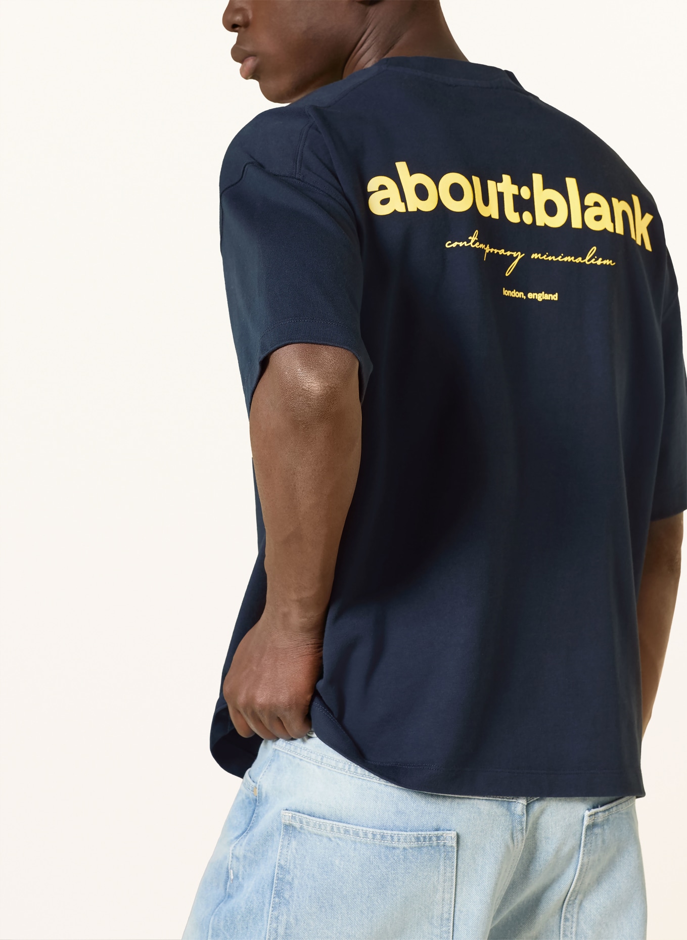 about:blank T-shirt: DARK BLUE / YELLOW