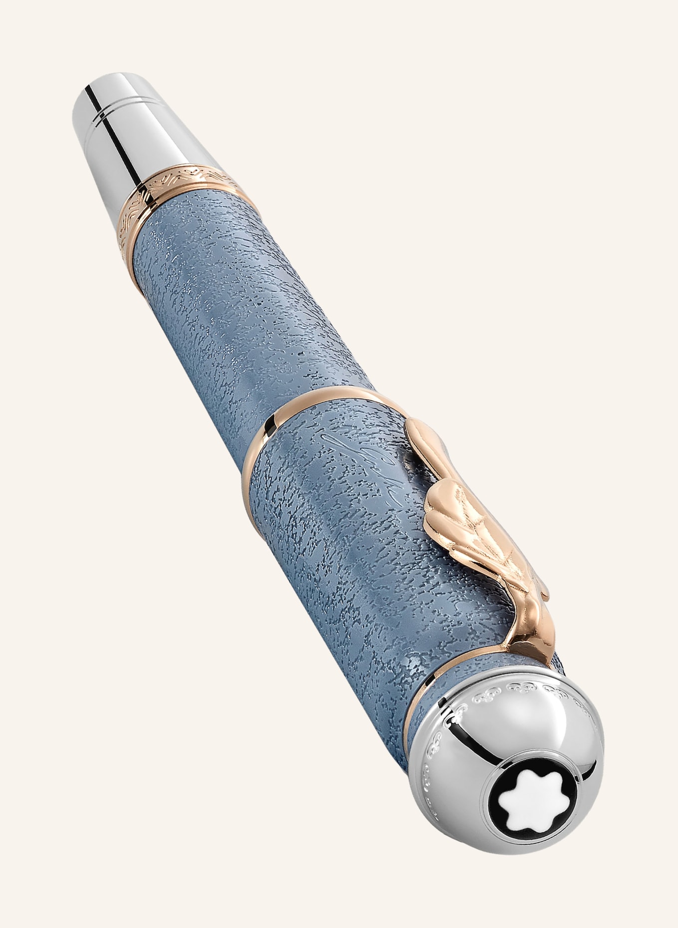 MONTBLANC Rollerball WRITERS EDITION HOMAGE TO JOHANN WOLFGANG VON GOETHE: BLAUGRAU / SILBER / GOLD