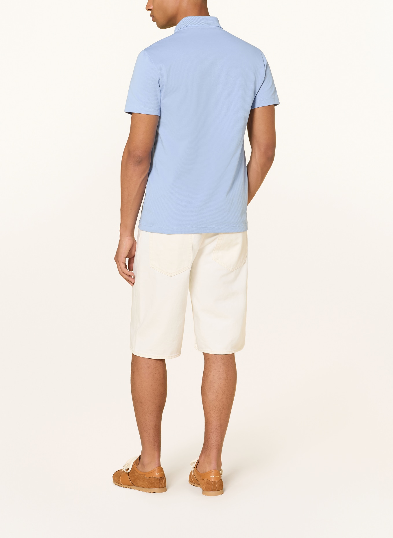 LACOSTE Úpletová polokošile Regular Fit: TMAVĚ MODRÁ