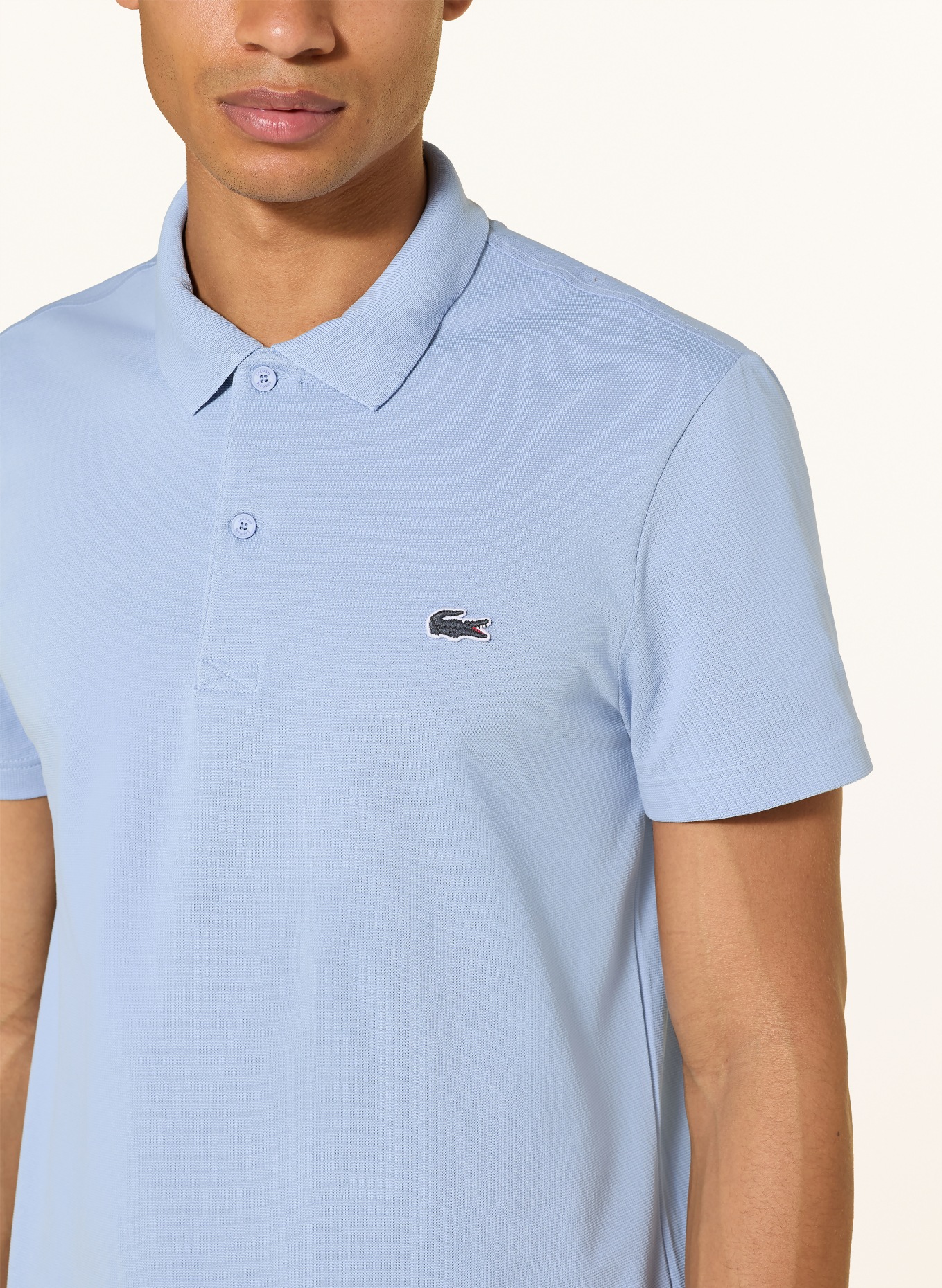 LACOSTE Úpletová polokošile Regular Fit: TMAVĚ MODRÁ