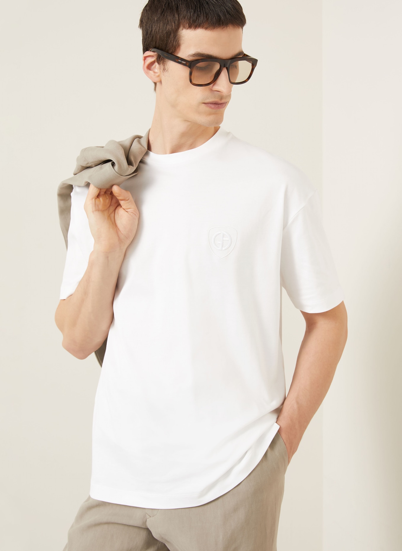 GIORGIO ARMANI tričko: BÍLÁ