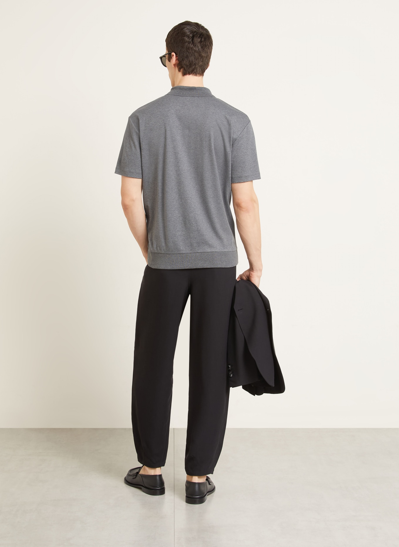 GIORGIO ARMANI Jersey-Poloshirt: DUNKELGRAU