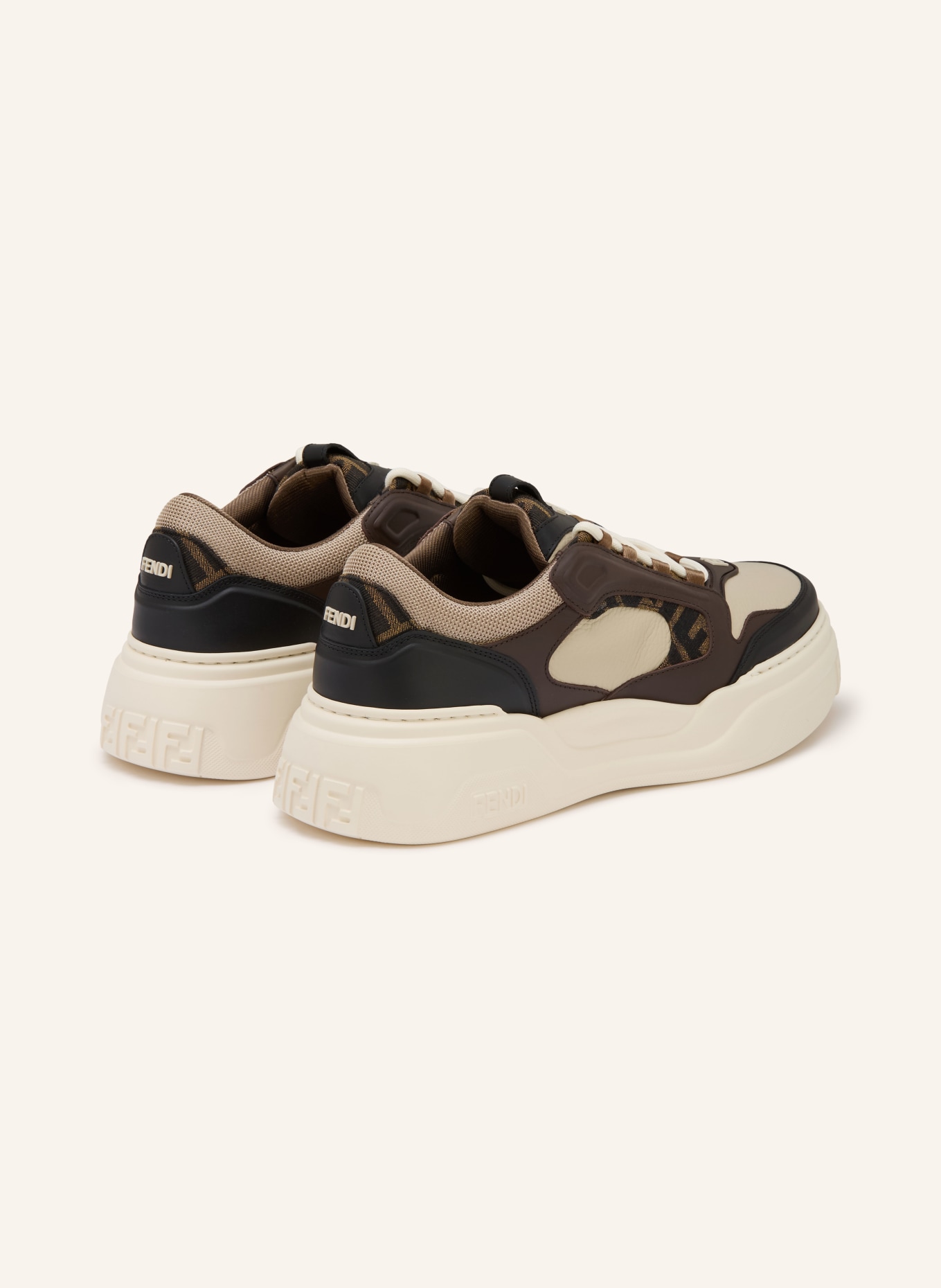 FENDI Sneaker FORCE: SCHWARZ / DUNKELBRAUN / BEIGE