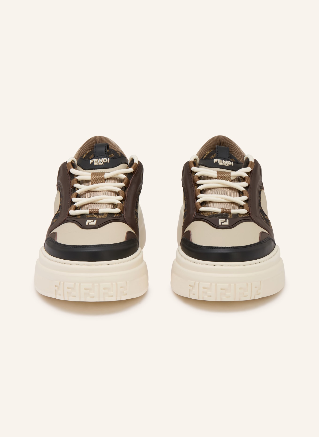 FENDI Sneaker FORCE: SCHWARZ / DUNKELBRAUN / BEIGE