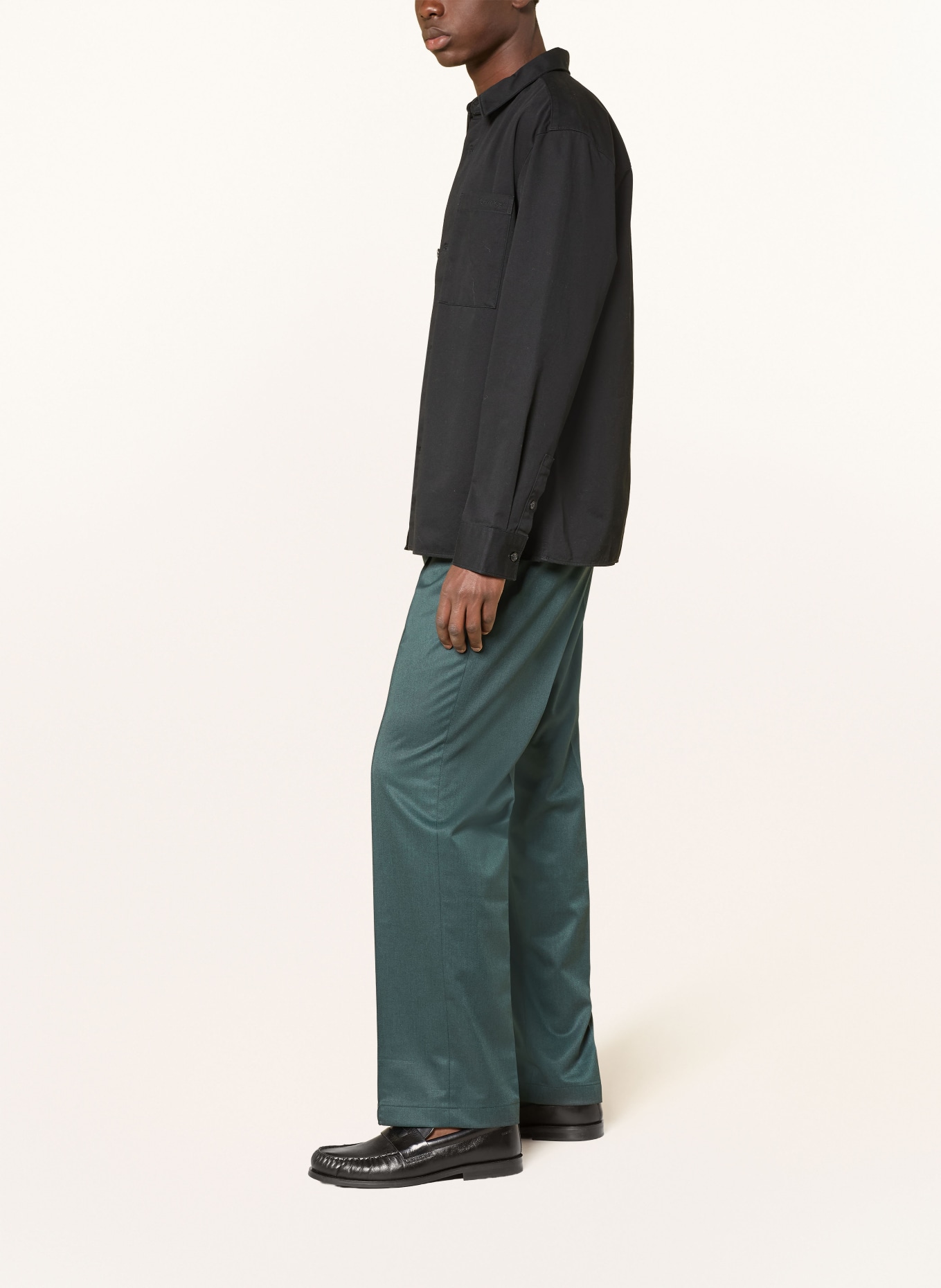 Calvin Klein Chino coupe droite: BLEU PÉTROLE