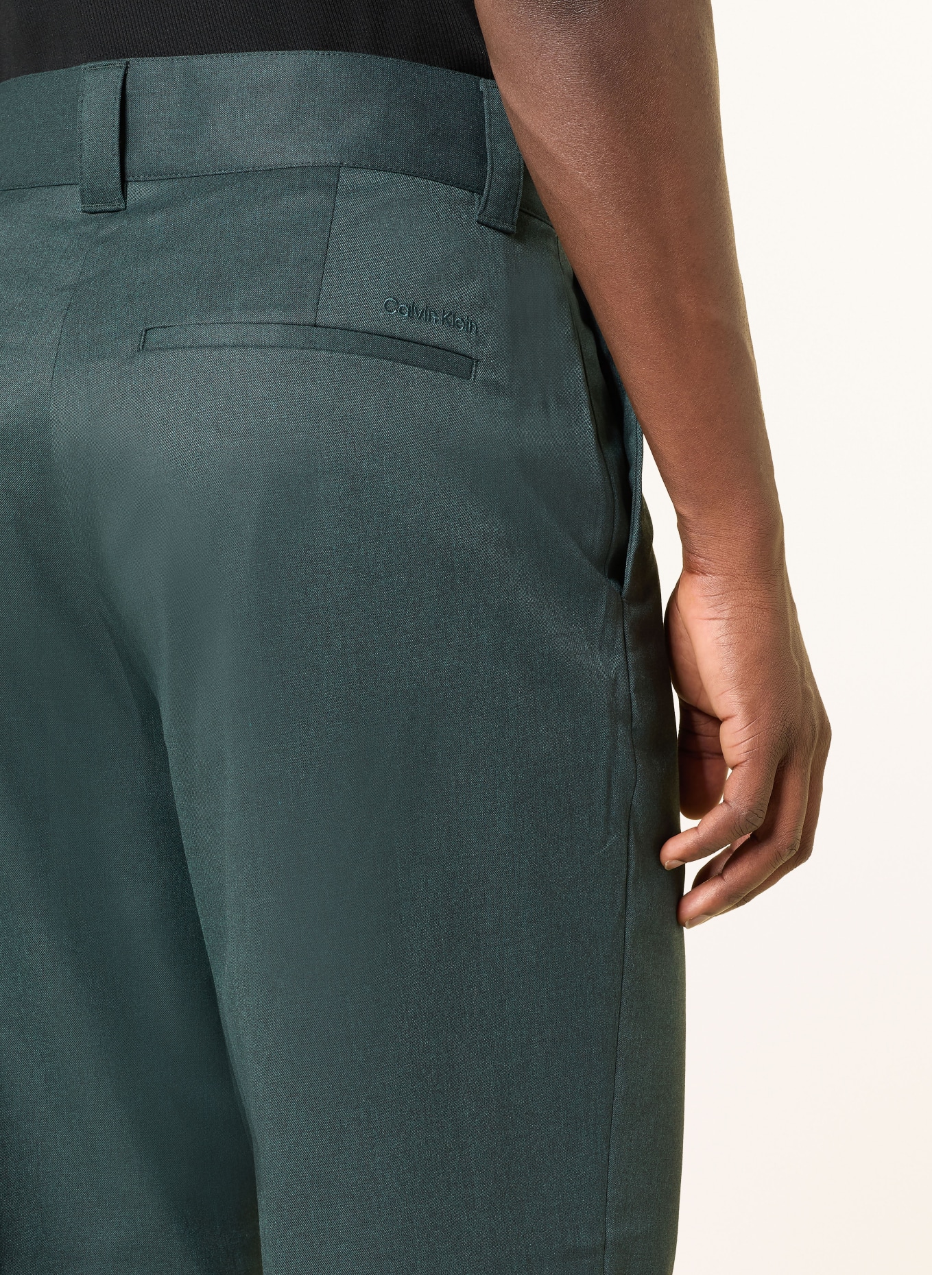 Calvin Klein Chino coupe droite: BLEU PÉTROLE