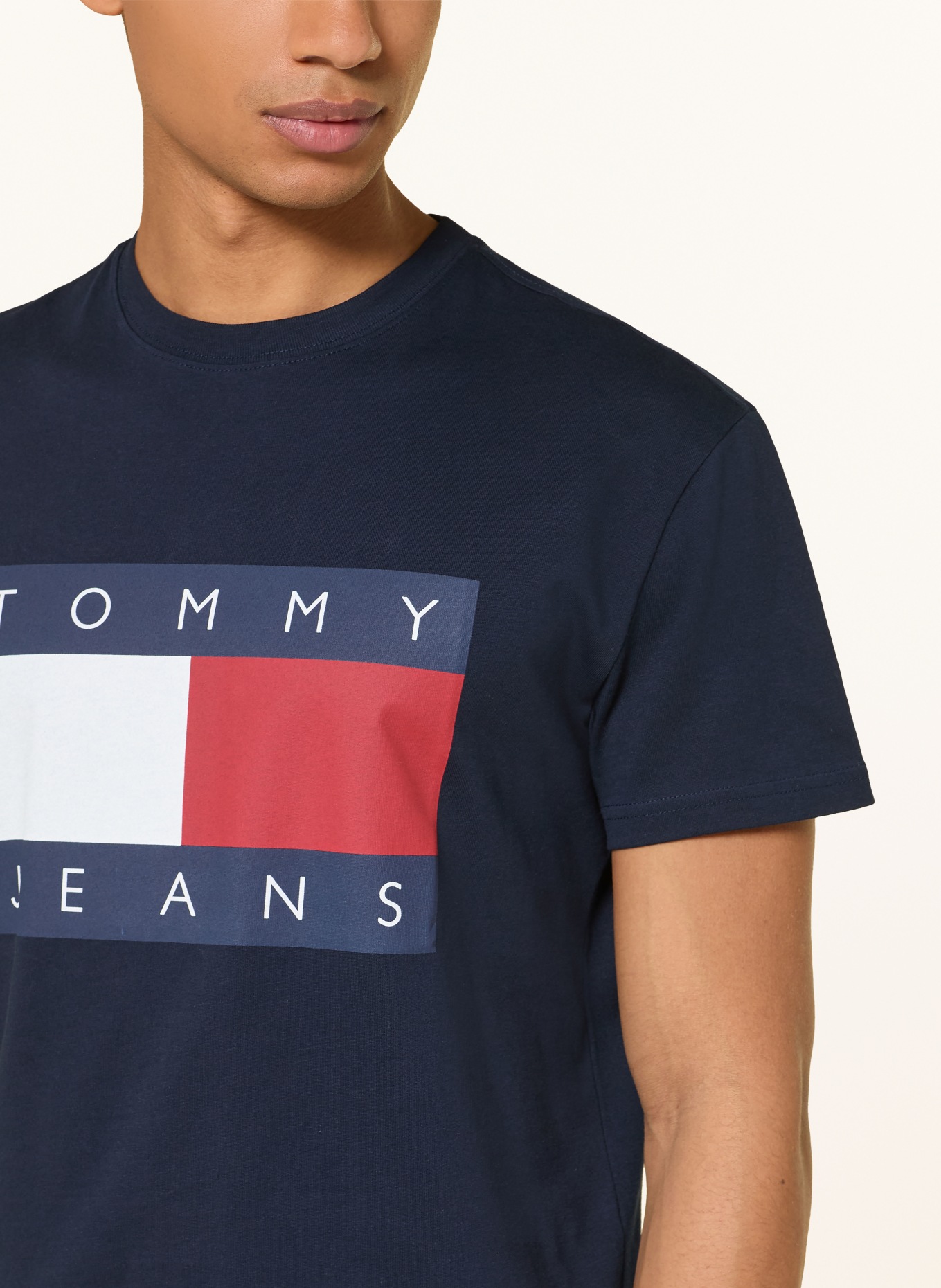 TOMMY JEANS T-Shirt: DUNKELBLAU / ROT / WEISS