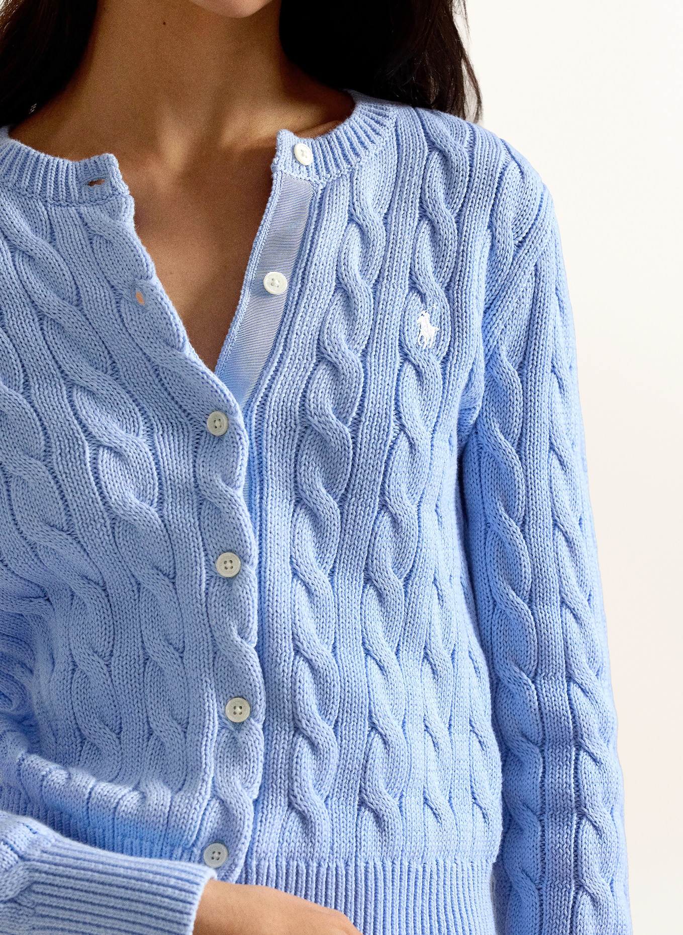 POLO RALPH LAUREN Strickjacke: HELLBLAU