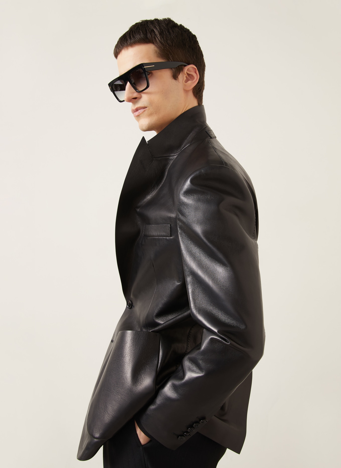 TOM FORD Lederjacke: SCHWARZ