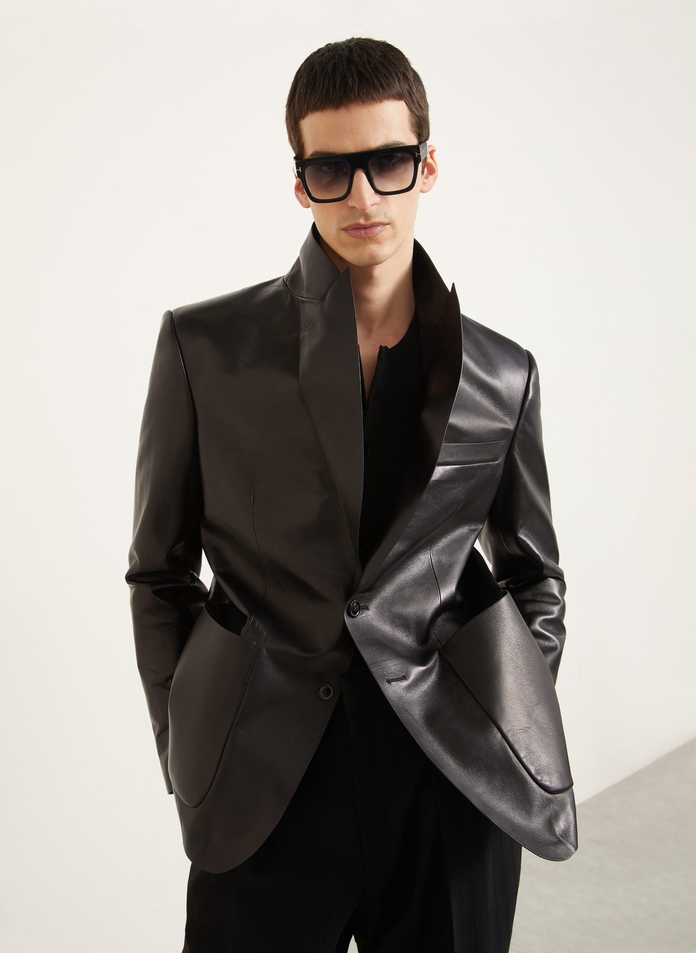 TOM FORD Lederjacke: SCHWARZ