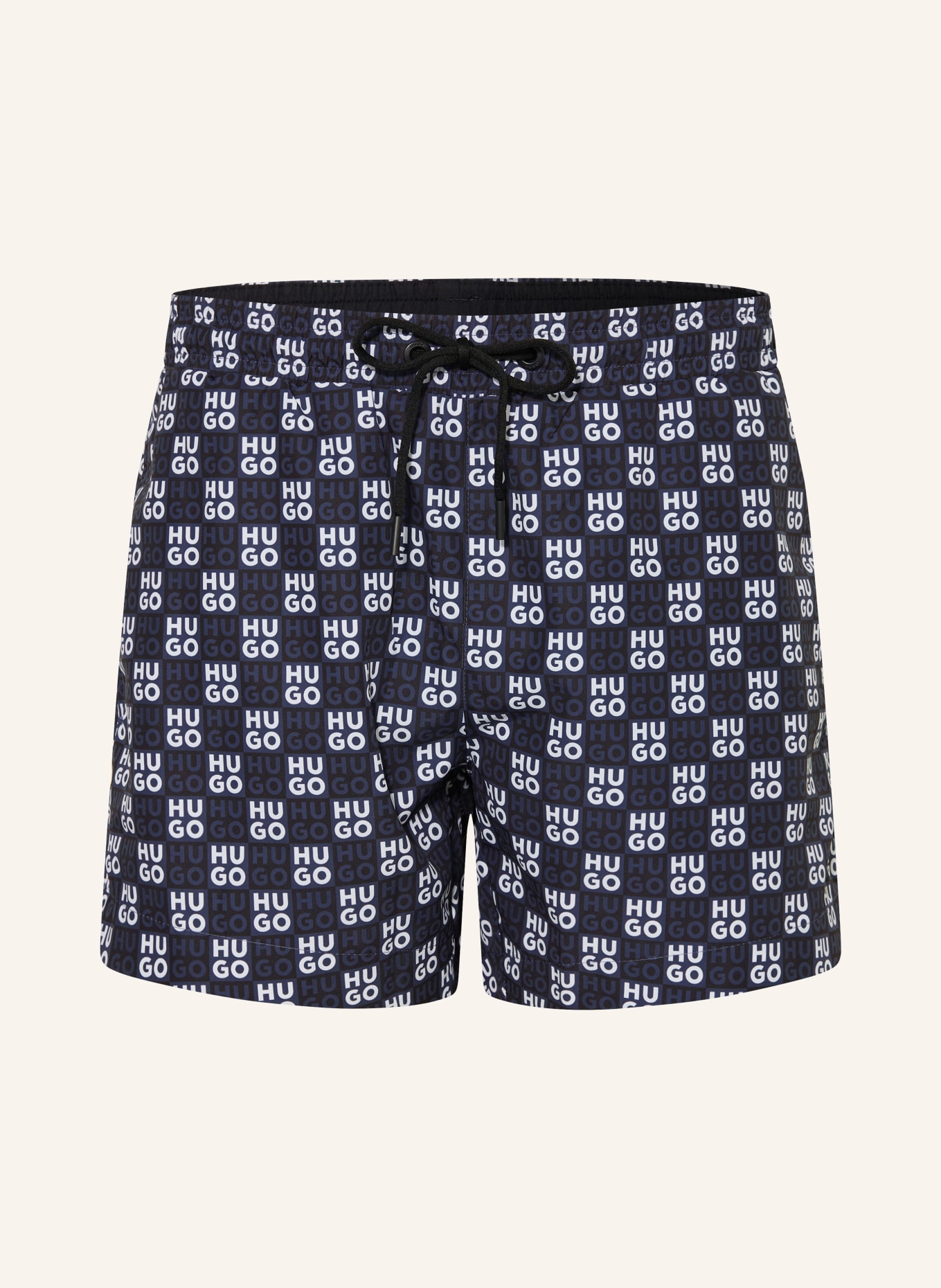 HUGO AARON swim shorts: DARK BLUE / WHITE / BLACK