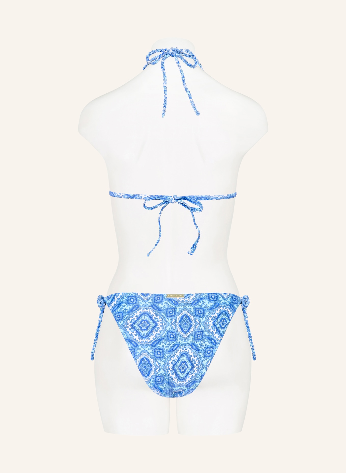 heidi klein Haut de bikini triangle MYKONOS: BLEU / BLEU CLAIR / BLANC