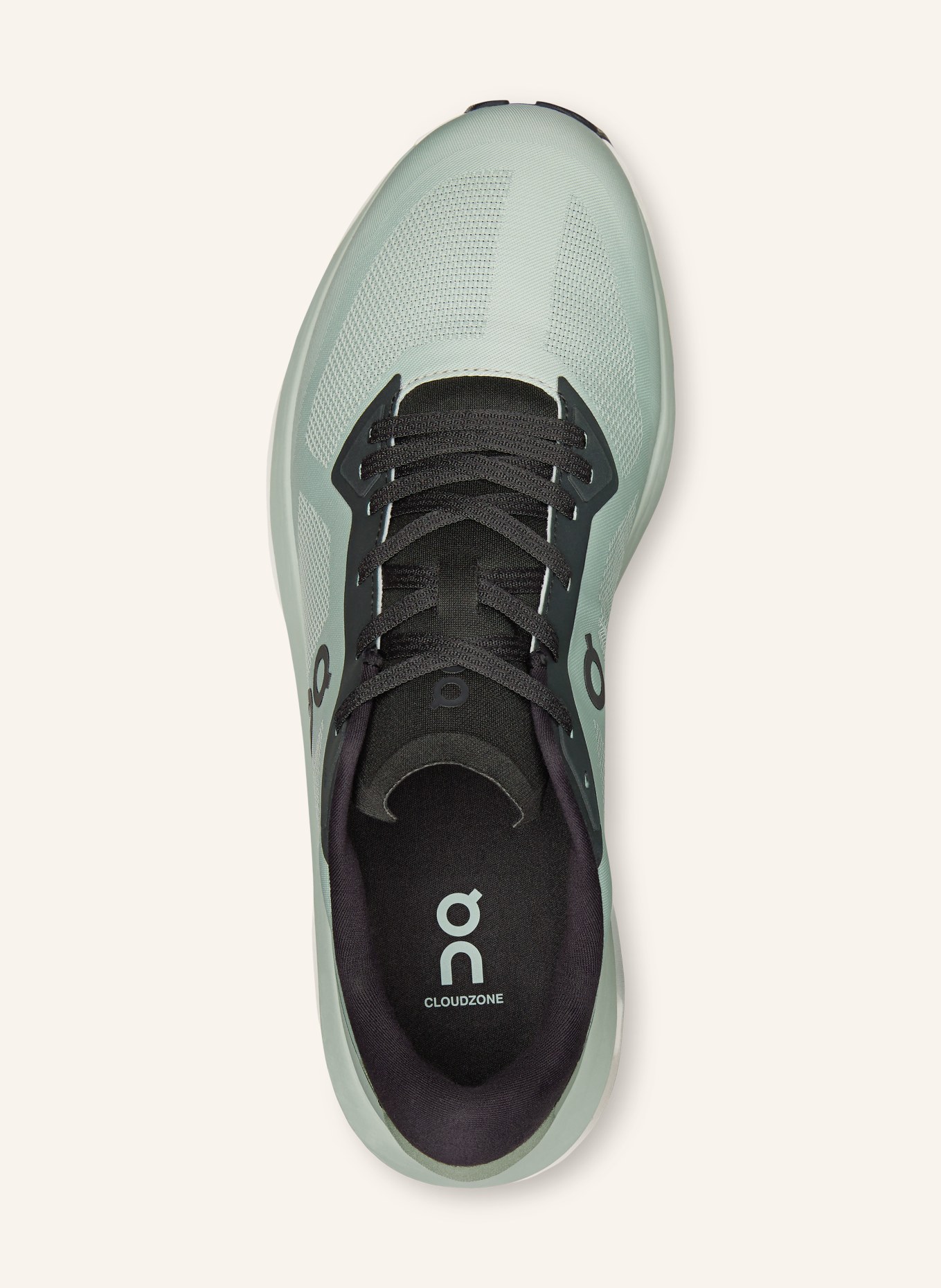 On CLOUDZONE sneaker: LIGHT GREEN / BLACK