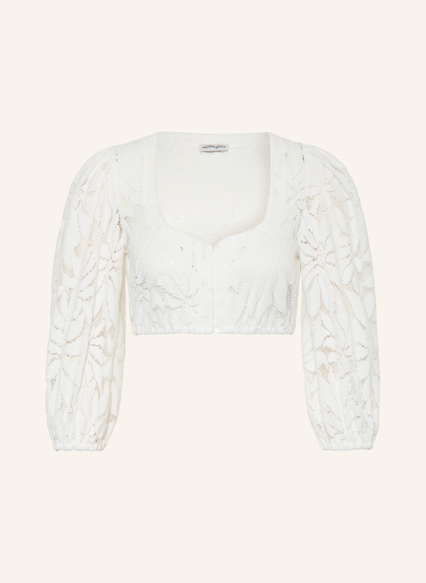 Heimatglück Tracht Dirndlbluse NELE mit 3/4-Arm: WEISS