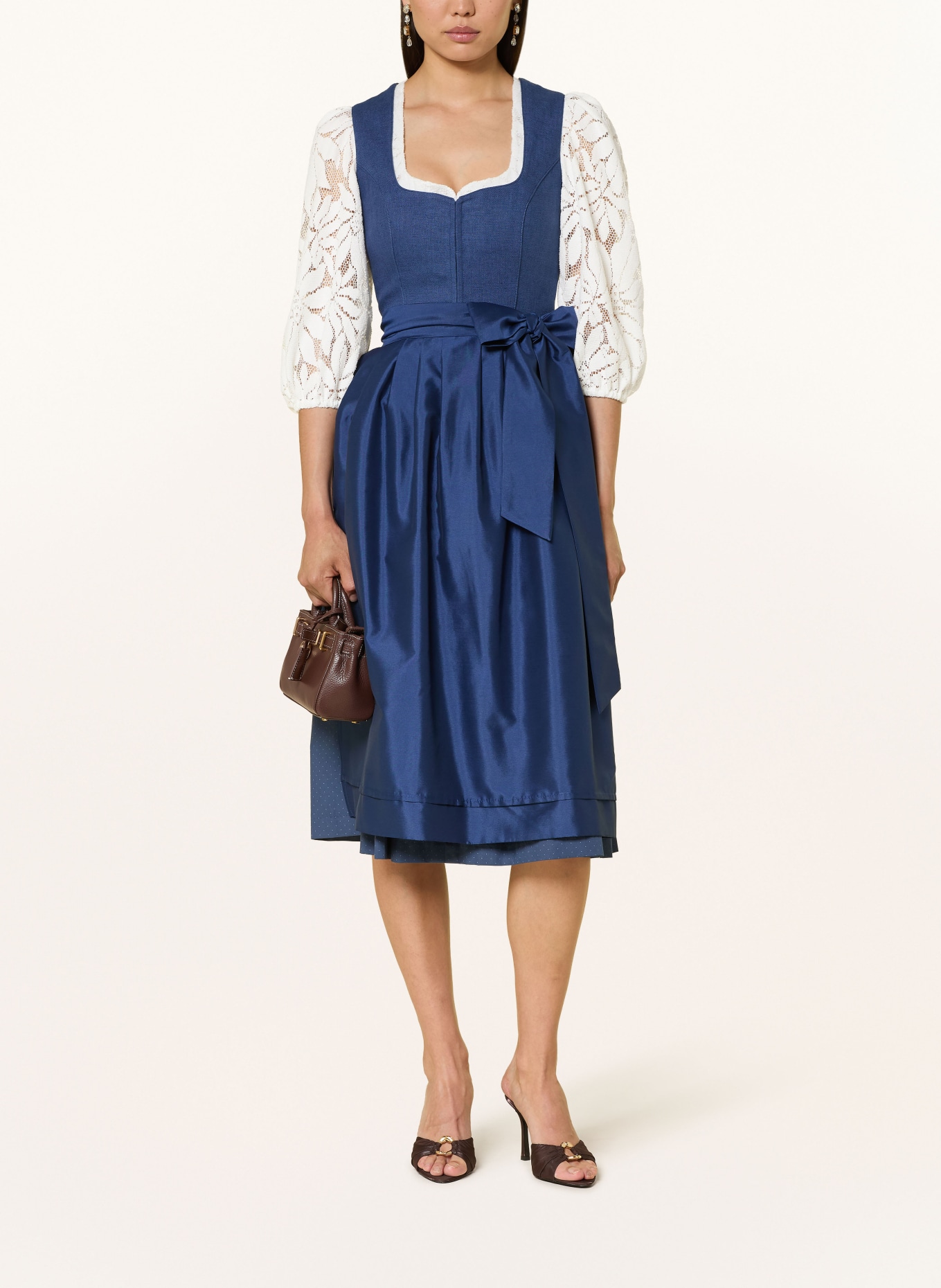 Heimatglück Tracht Dirndlbluse NELE mit 3/4-Arm: WEISS