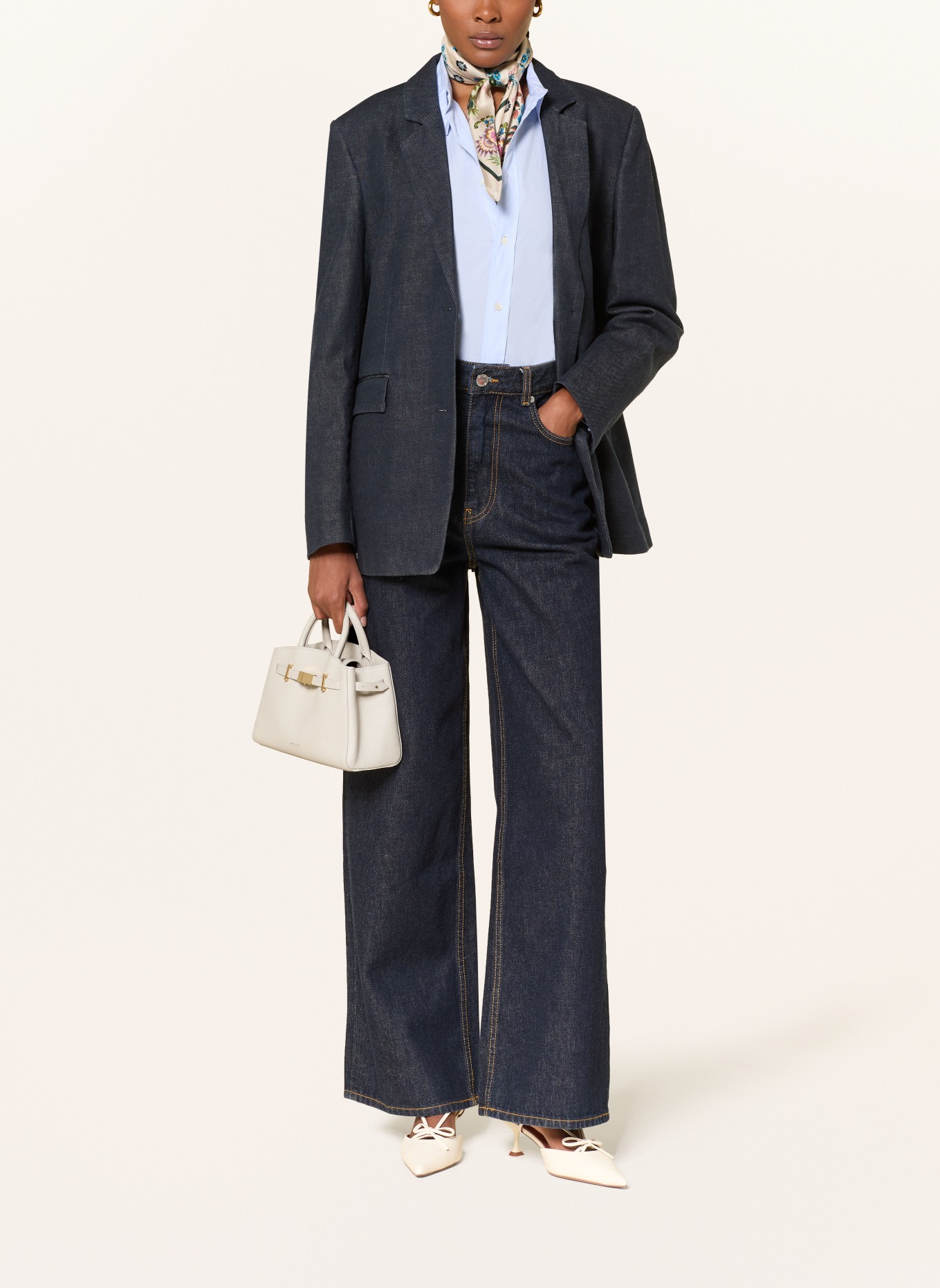 DEMELLIER Handtas THE SMALL HUDSON: CRÈME / GOUD