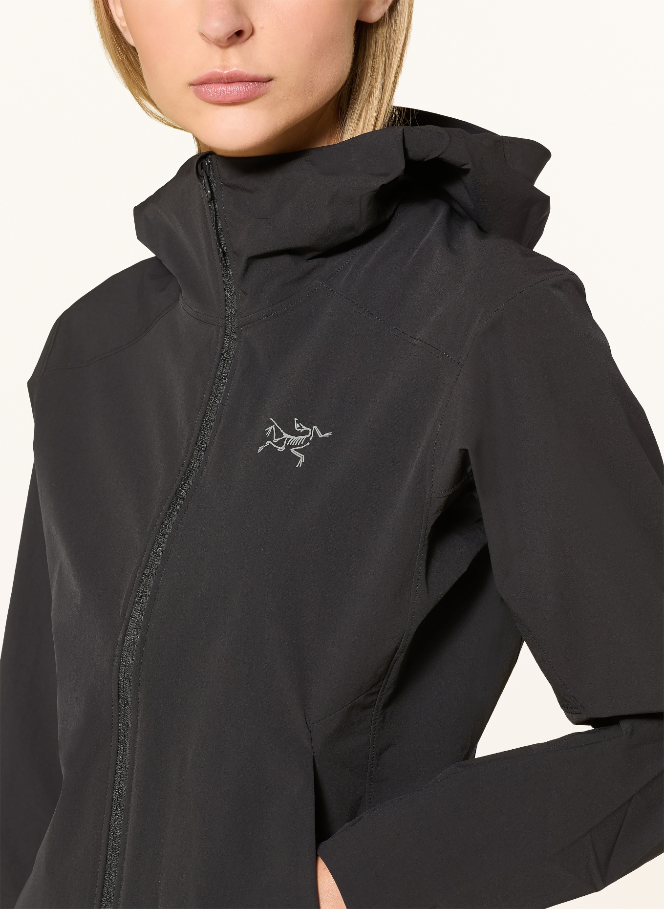 ARC'TERYX Softshell-Jacke GAMMA LIGHTWEIGHT HOODY: SCHWARZ