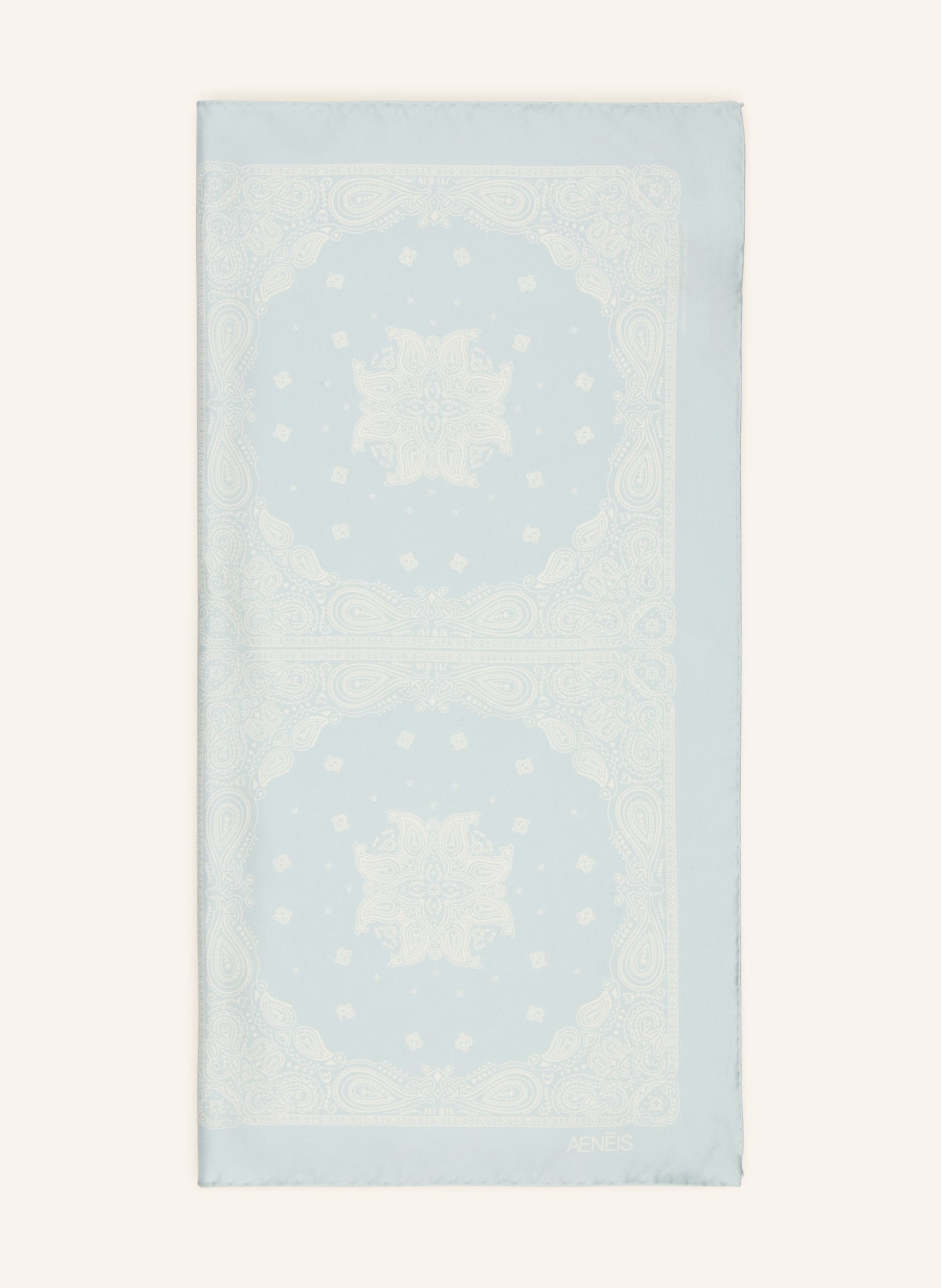 AENEIS zijden sjaal: MINT / WIT