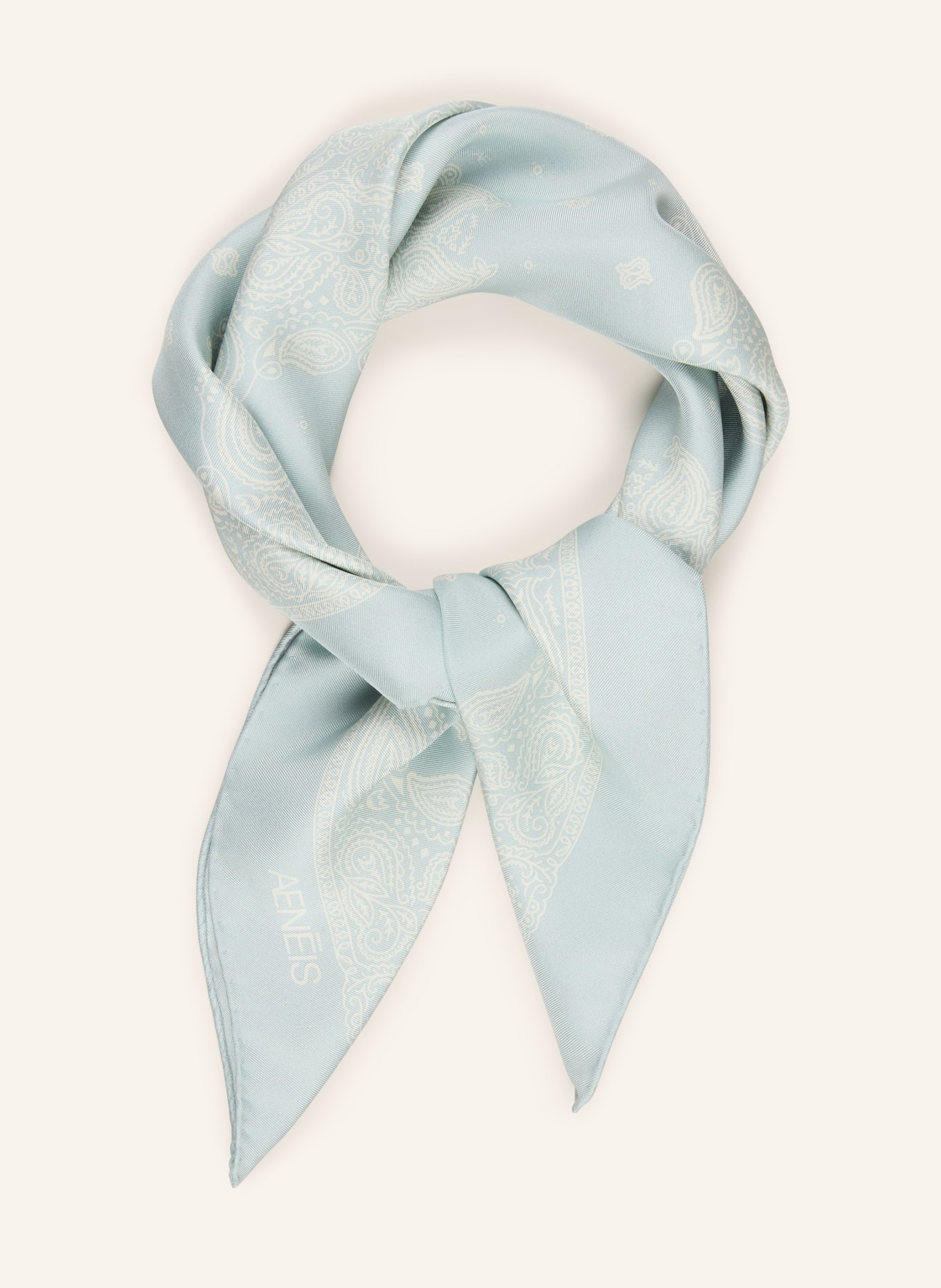 AENEIS zijden sjaal: MINT / WIT