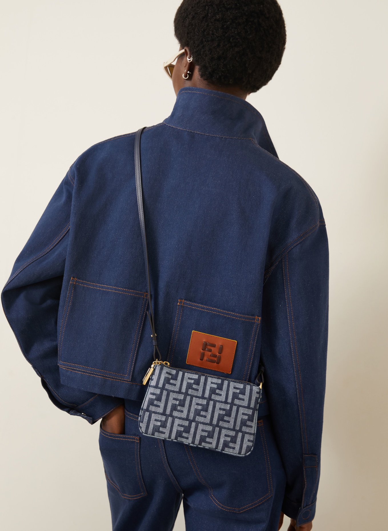FENDI Schoudertas BAGUETTE: BLAUW / WIT