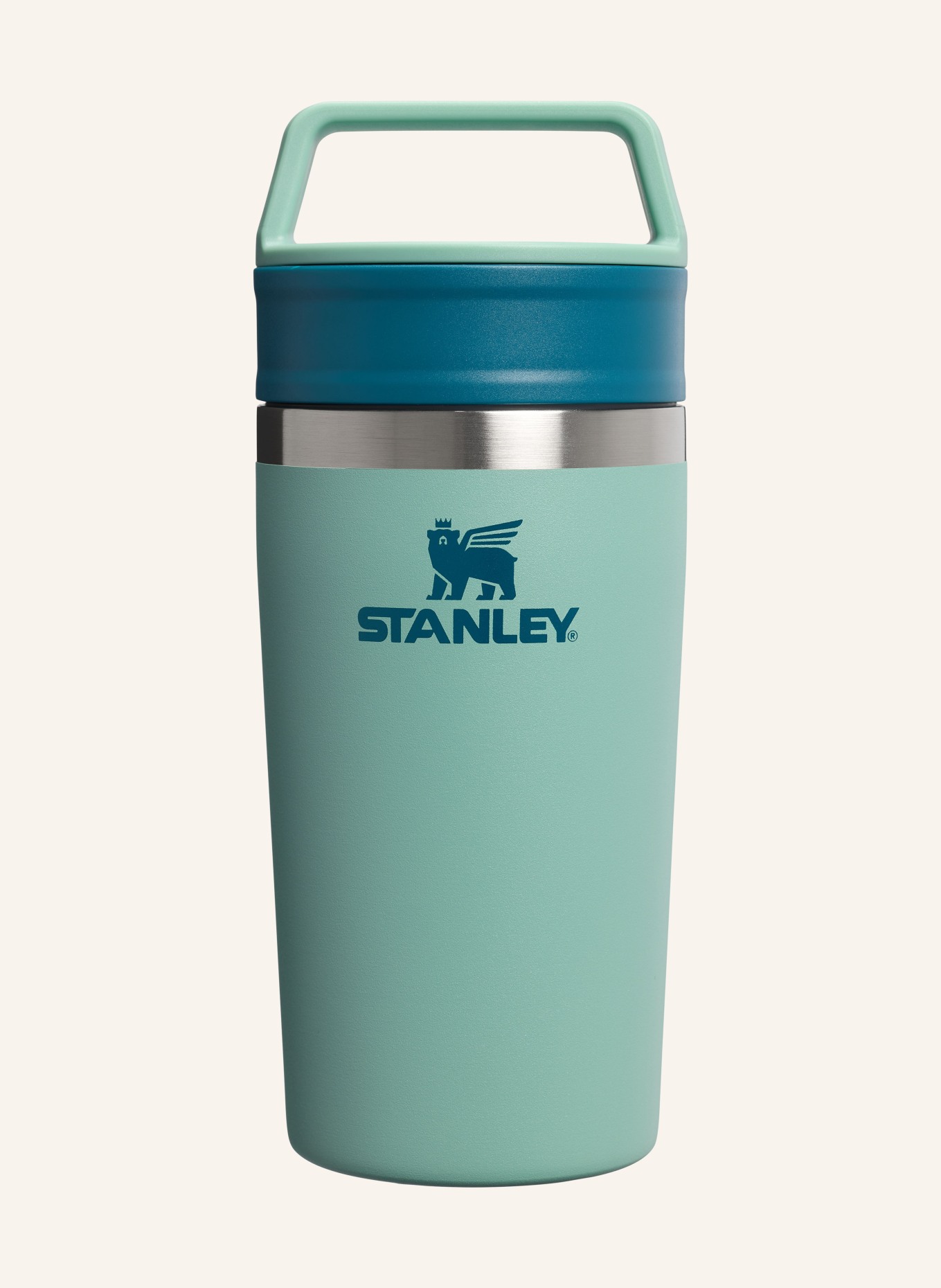 STANLEY Thermobecher THE CAFÉ-TO-GO TRAVEL MUG: HELLGRÜN / SILBER / PETROL