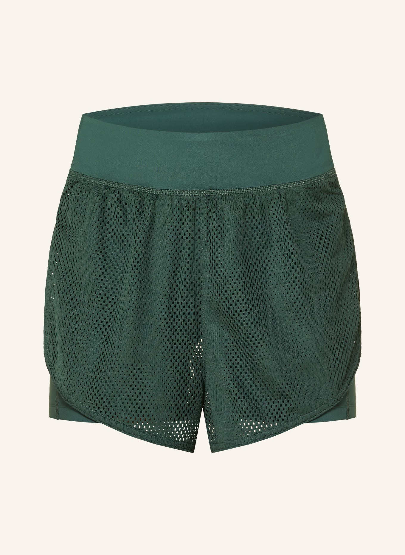 On 2-in-1-Trainingsshorts TRAIN VOLT: DUNKELGRÜN