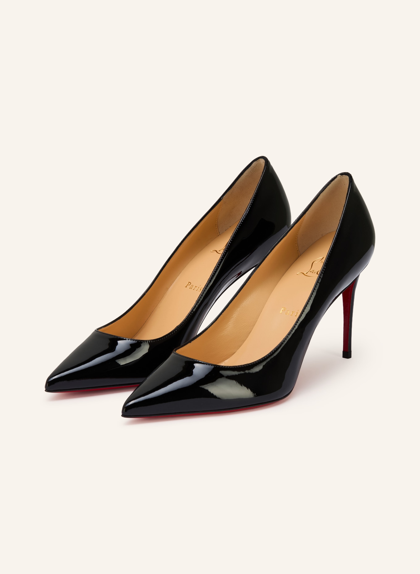 Christian Louboutin Escarpins vernis KATE 85: NOIR