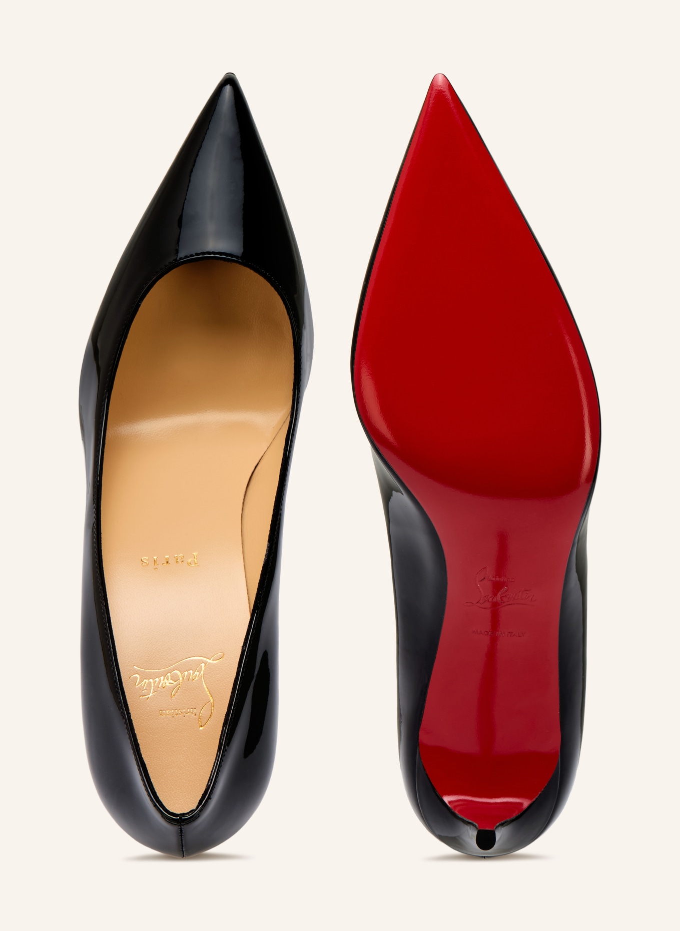 Christian Louboutin Escarpins vernis KATE 85: NOIR