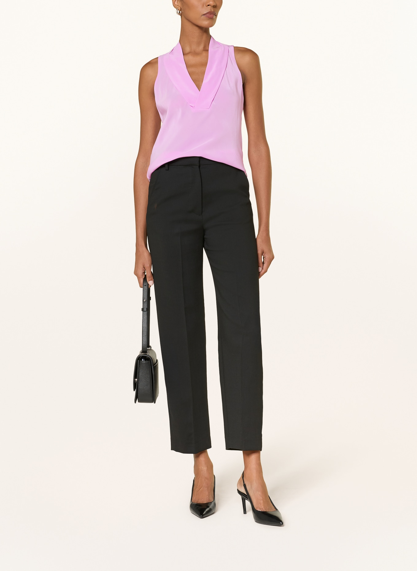 BOSS Blusentop BOLARU aus Seide: HELLLILA