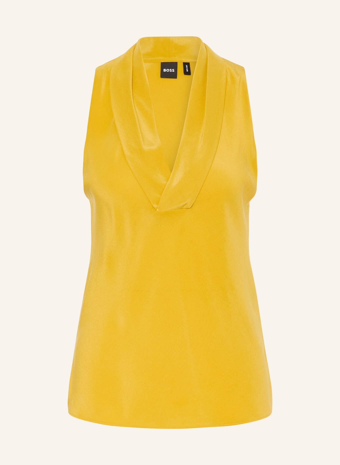 BOSS BOLARU silk blouse top: DARK YELLOW