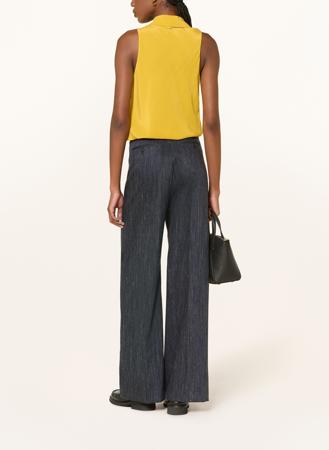 BOSS BOLARU silk blouse top: DARK YELLOW
