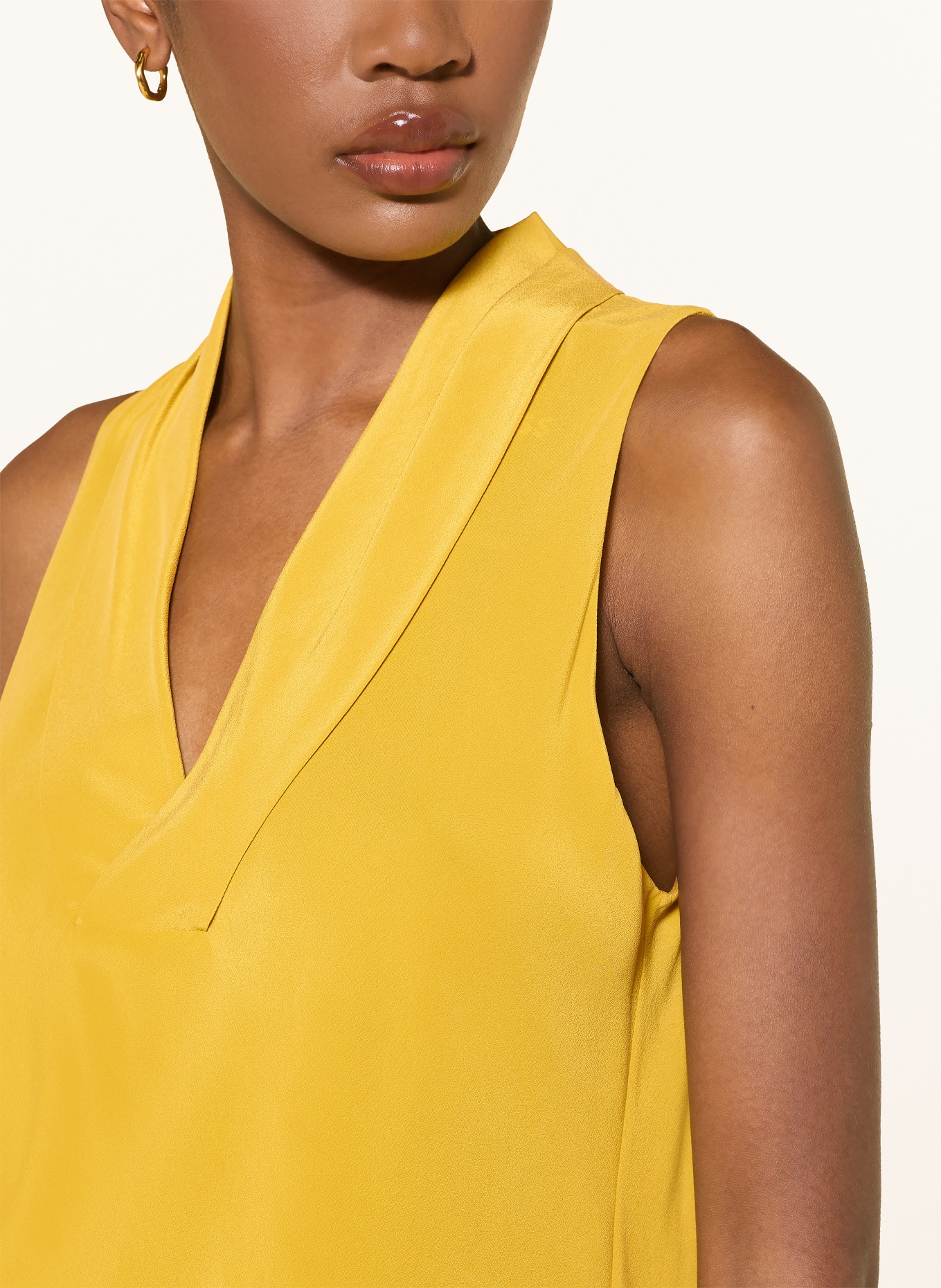 BOSS BOLARU silk blouse top: DARK YELLOW